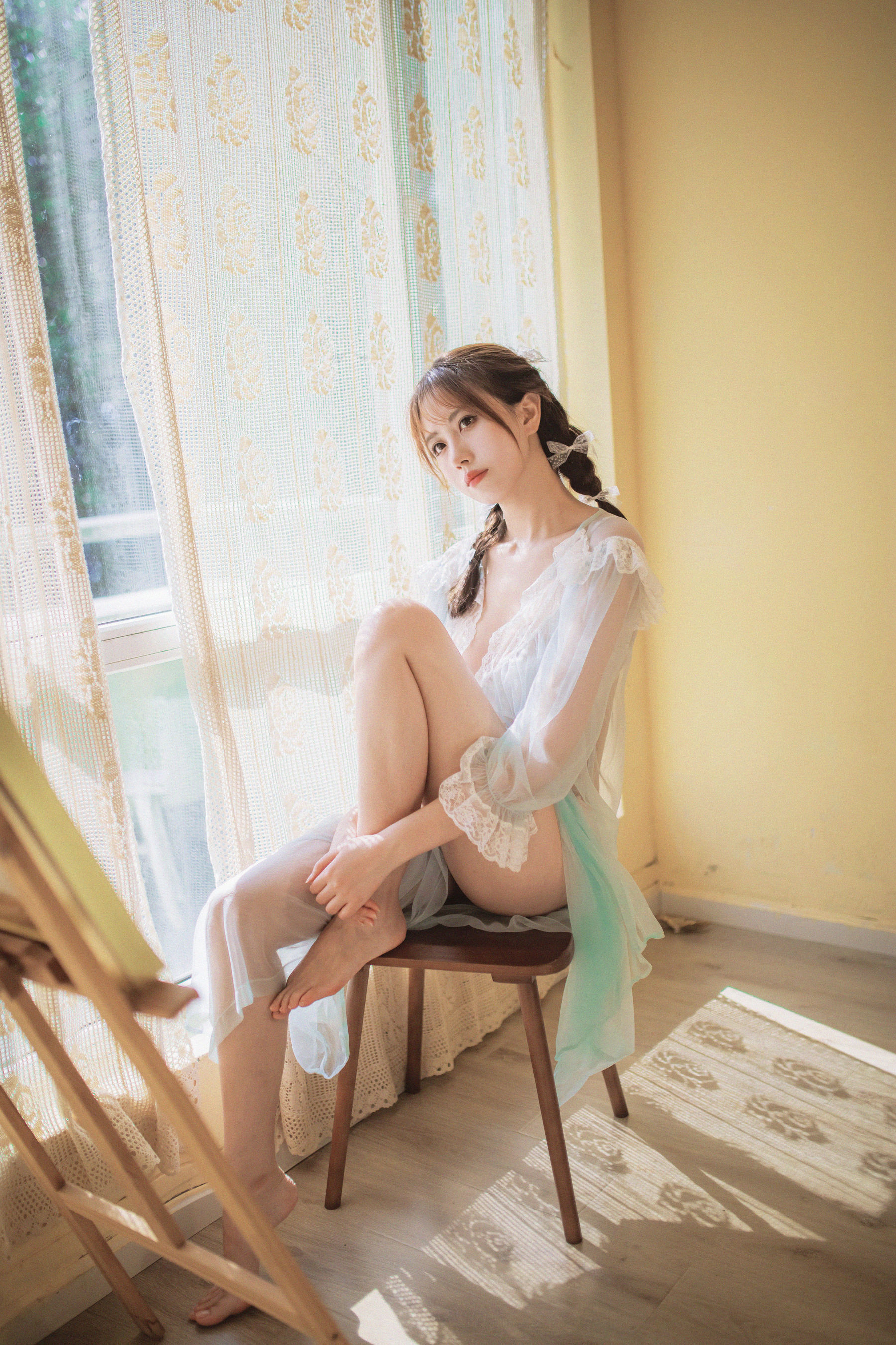 [福利COS] 次元少女念雪ww - 蓝纱衣