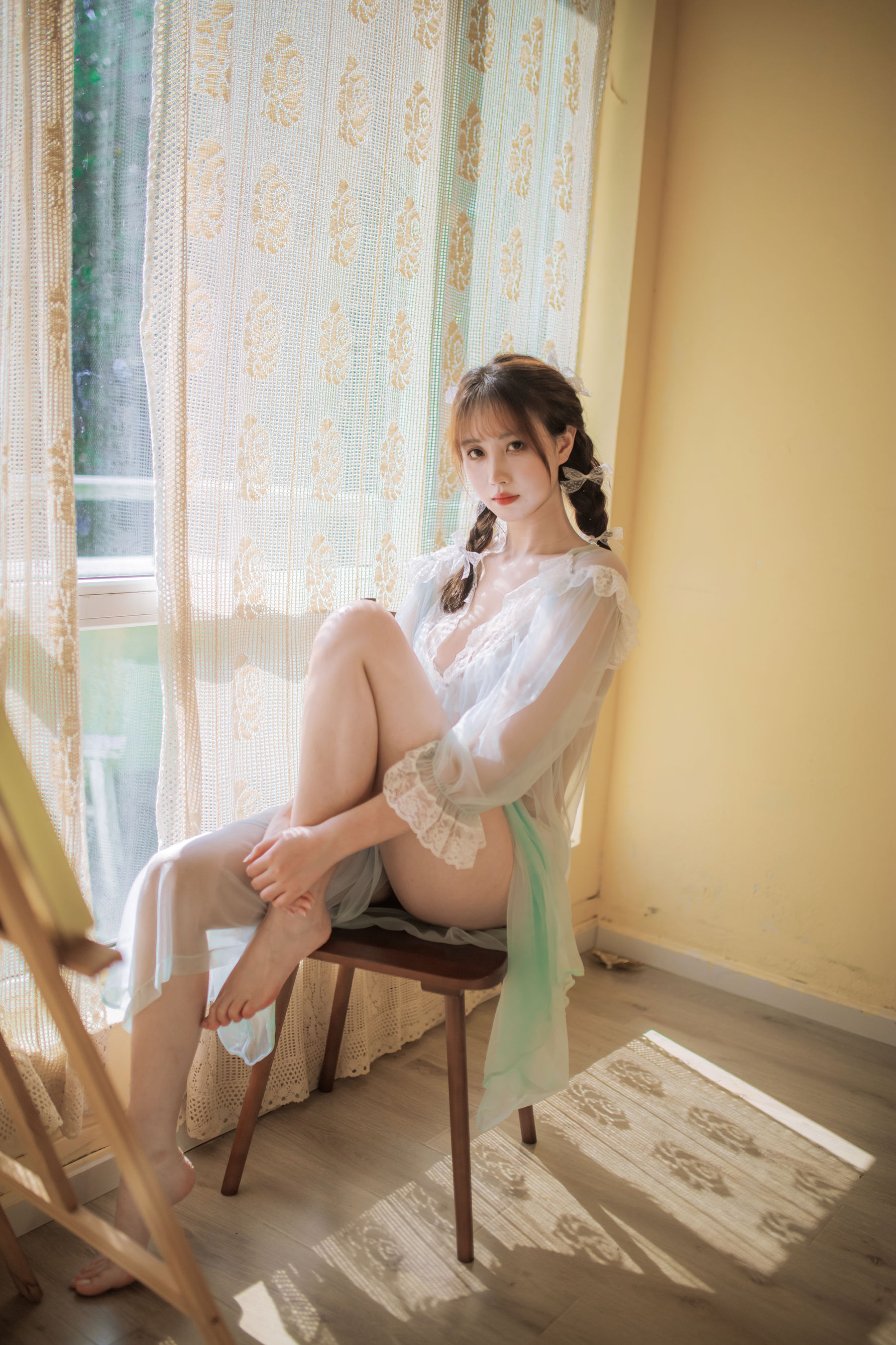 [福利COS] 次元少女念雪ww - 蓝纱衣