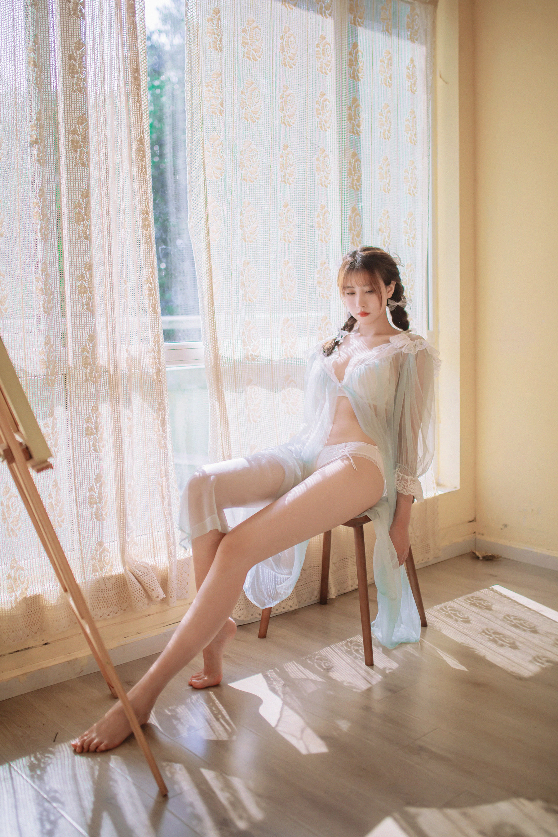 [福利COS] 次元少女念雪ww - 蓝纱衣