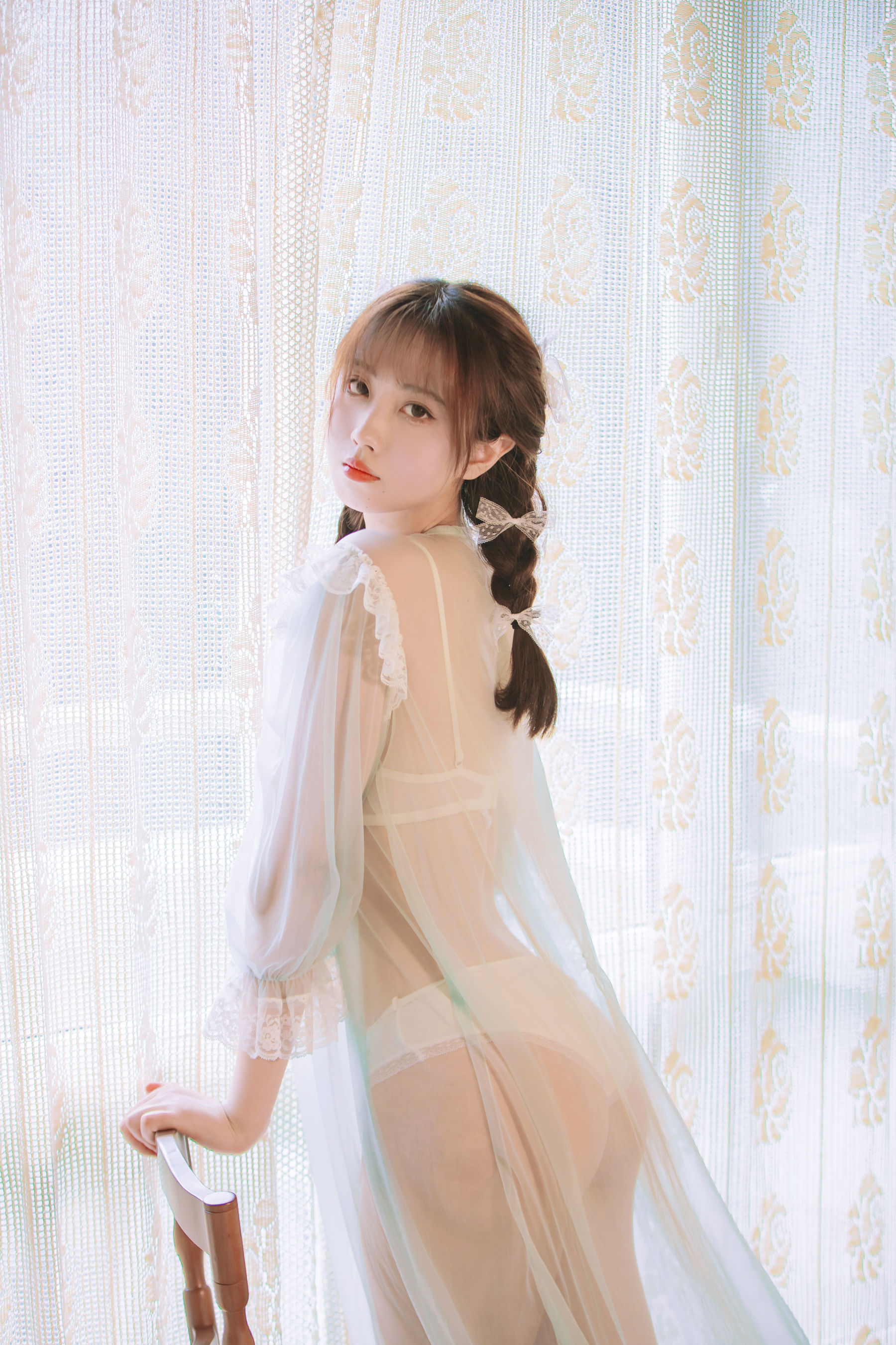 [福利COS] 次元少女念雪ww - 蓝纱衣