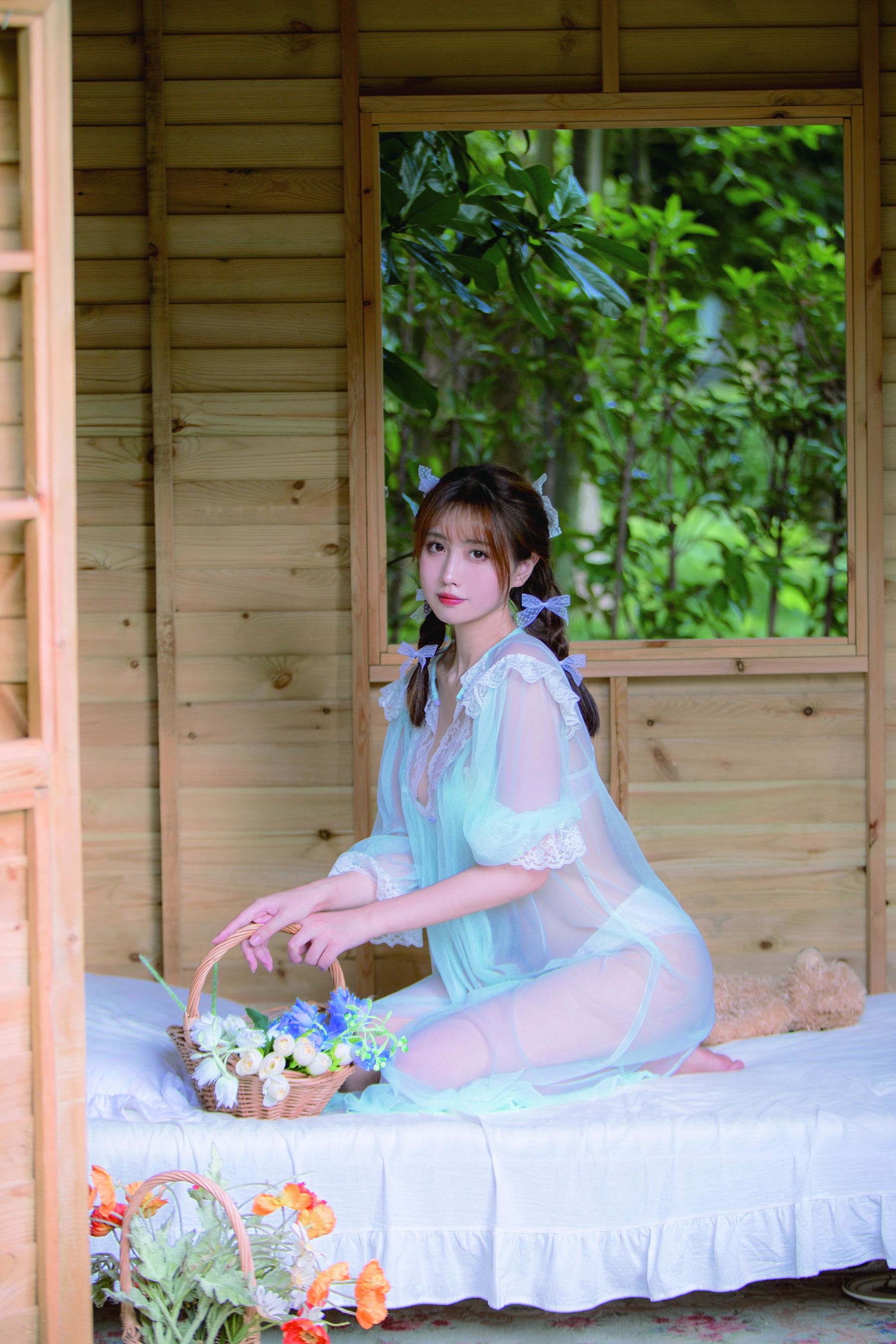 [福利COS] 次元少女念雪ww - 蓝纱衣