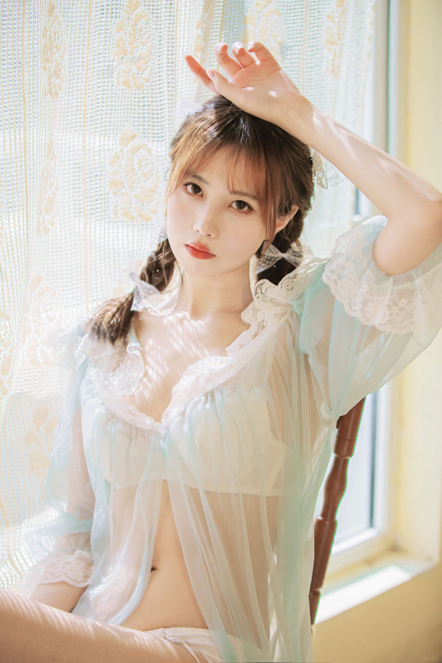 [福利COS] 次元少女念雪ww - 蓝纱衣