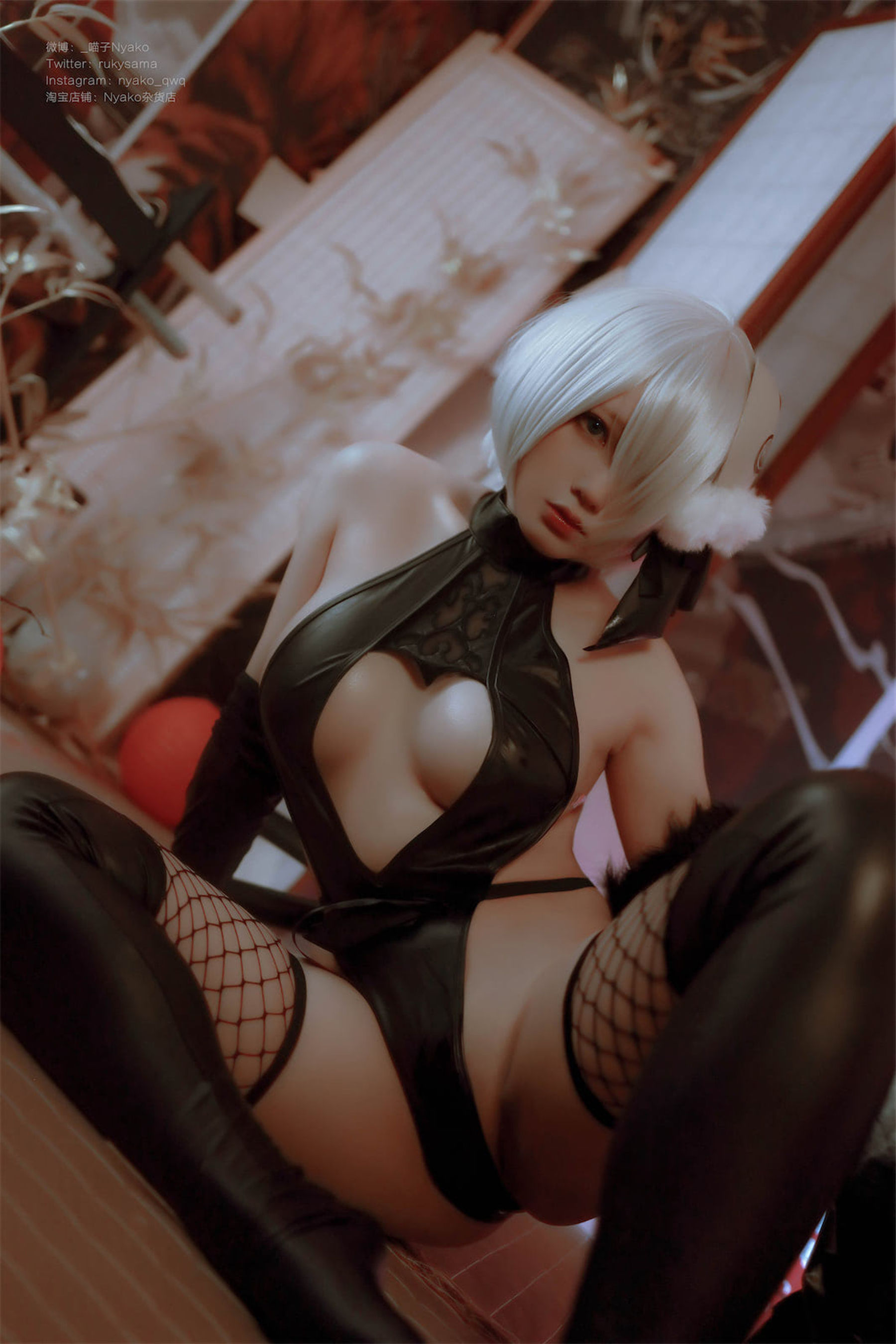 [福利COS] 萌妹子Nyako喵子 - 2B同人旗袍
