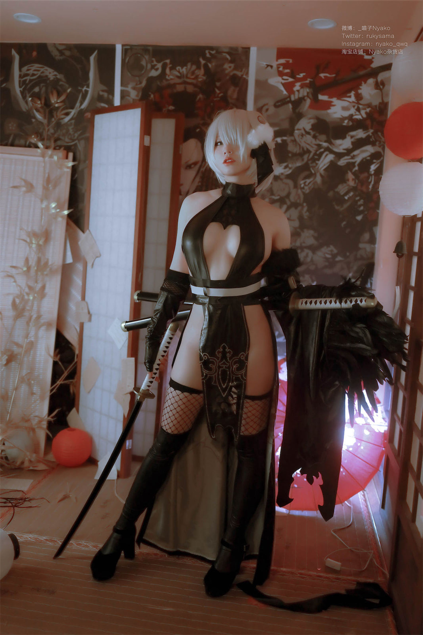 [福利COS] 萌妹子Nyako喵子 - 2B同人旗袍