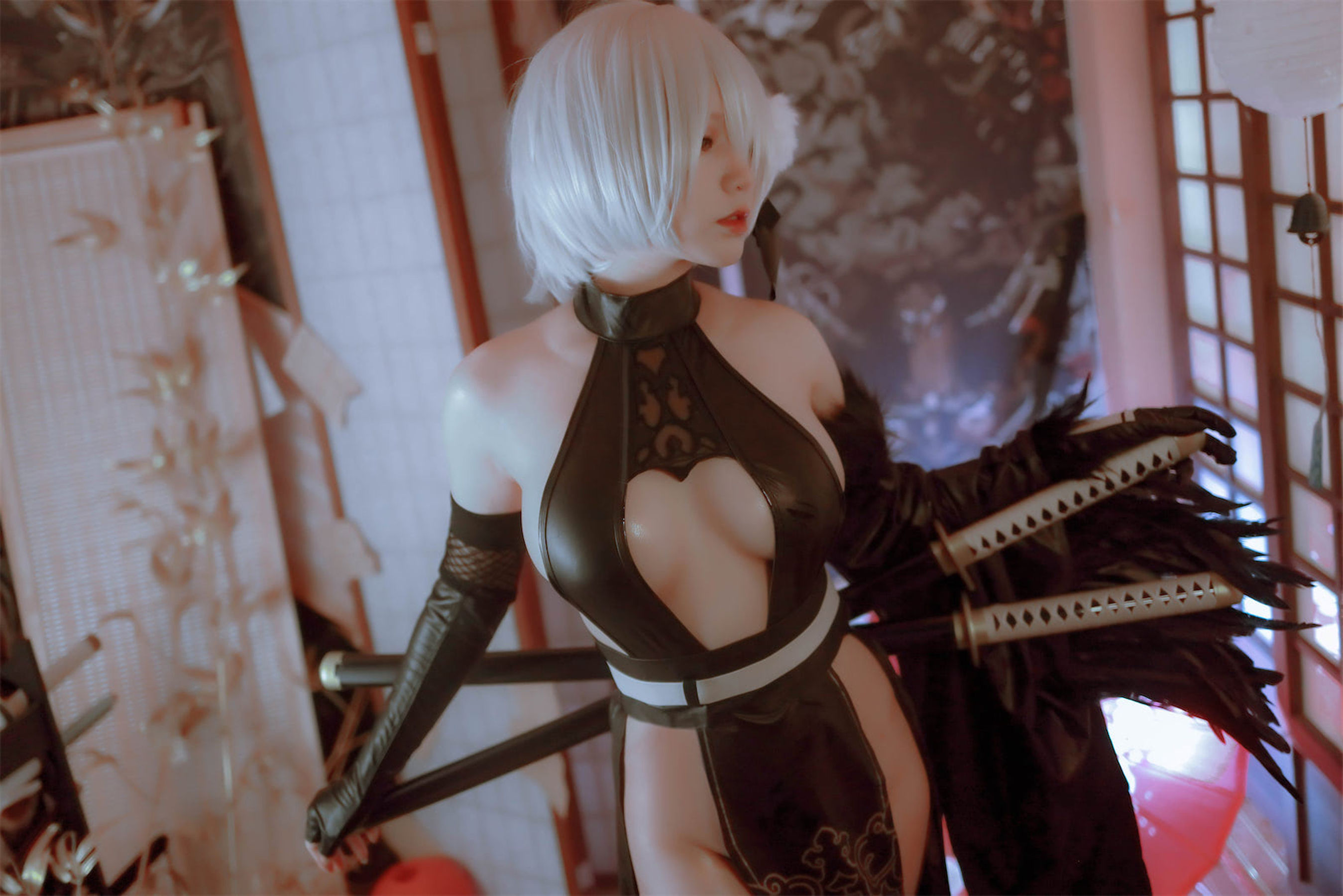 [福利COS] 萌妹子Nyako喵子 - 2B同人旗袍