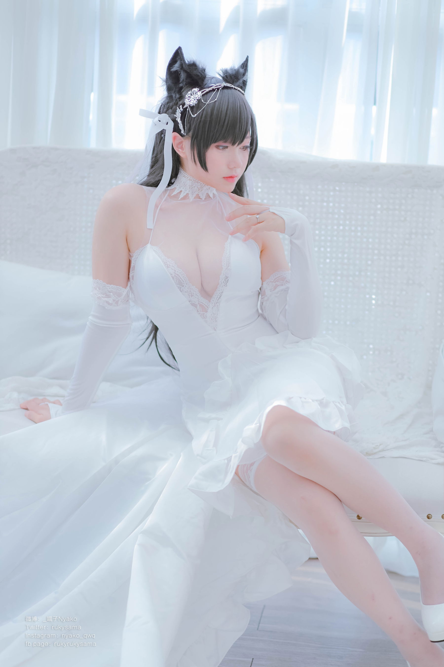 [福利COS] 萌妹子Nyako喵子 - 爱宕婚纱