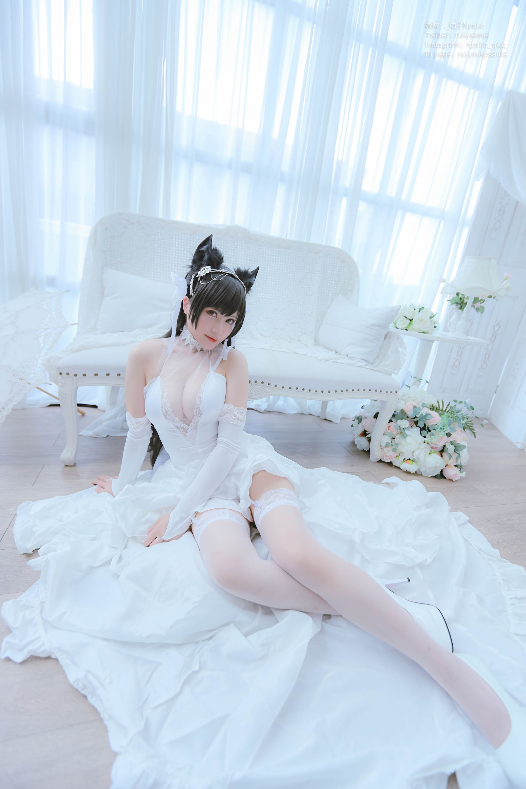 [福利COS] 萌妹子Nyako喵子 - 爱宕婚纱