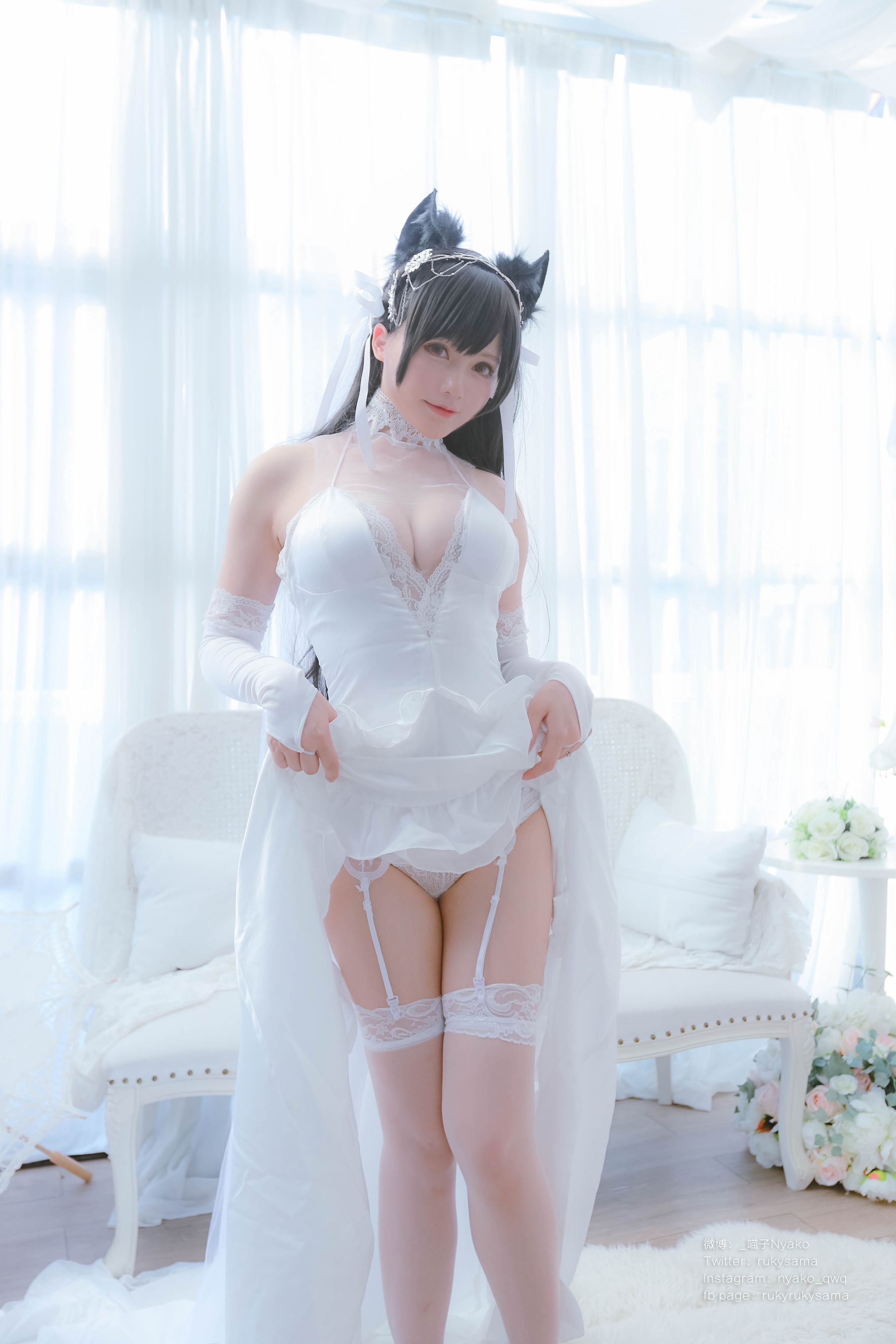 [福利COS] 萌妹子Nyako喵子 - 爱宕婚纱