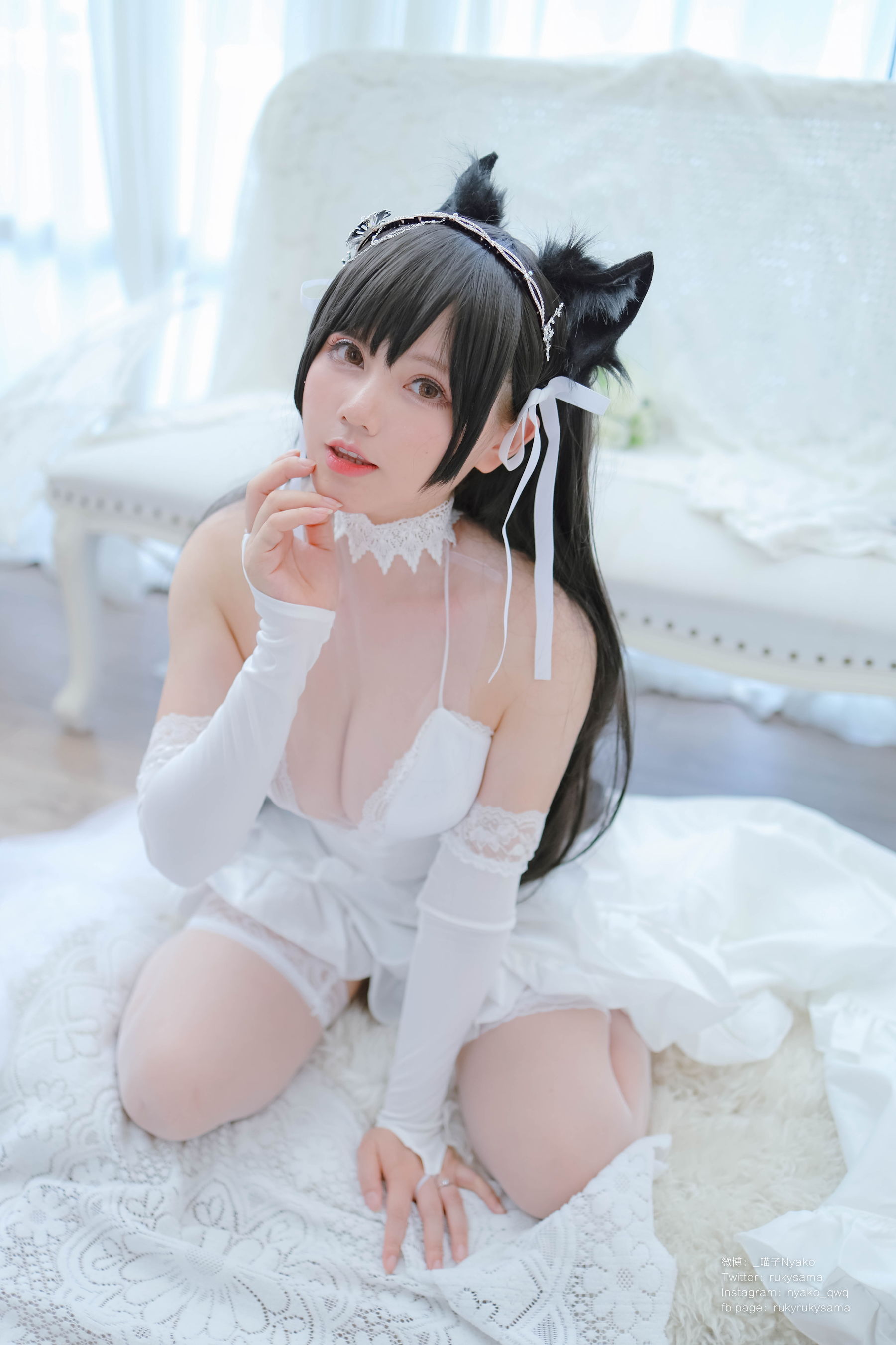 [福利COS] 萌妹子Nyako喵子 - 爱宕婚纱