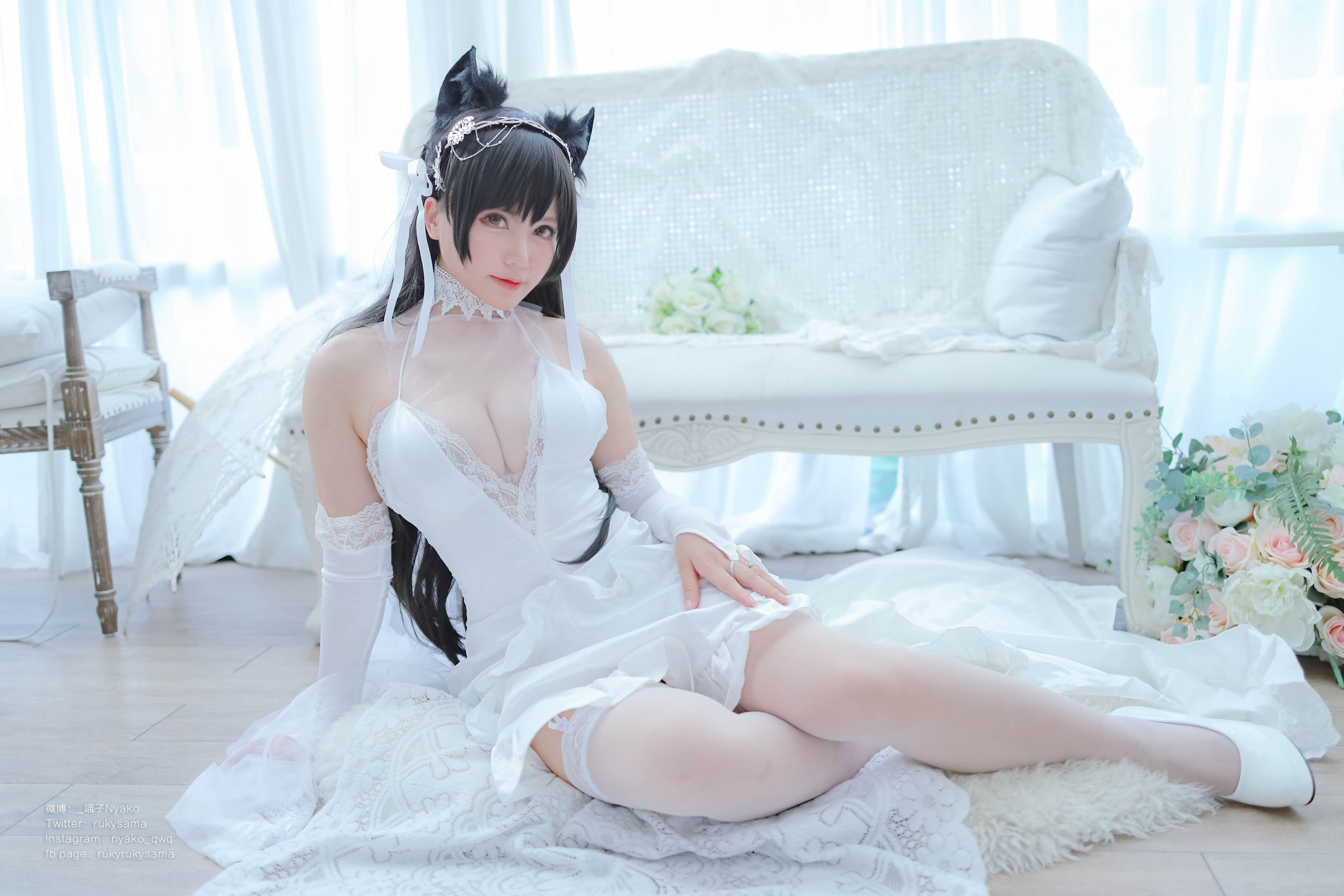 [福利COS] 萌妹子Nyako喵子 - 爱宕婚纱