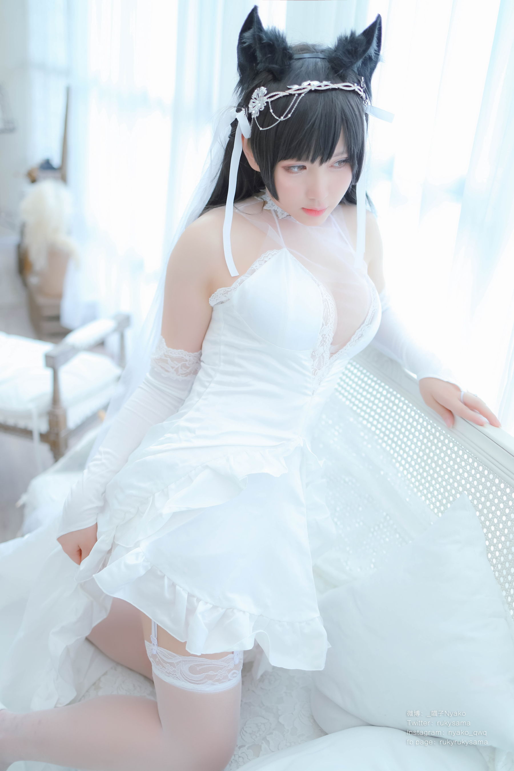 [福利COS] 萌妹子Nyako喵子 - 爱宕婚纱