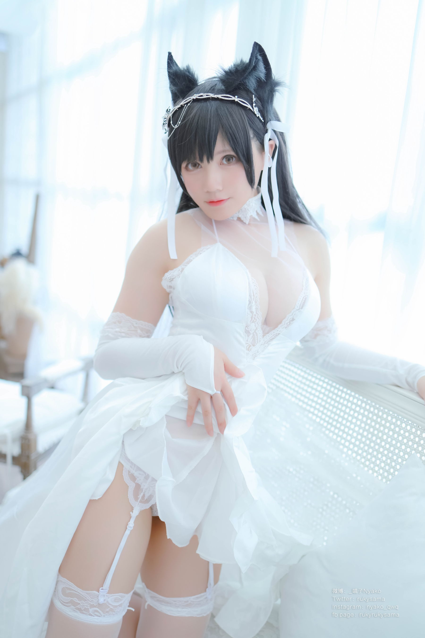 [福利COS] 萌妹子Nyako喵子 - 爱宕婚纱