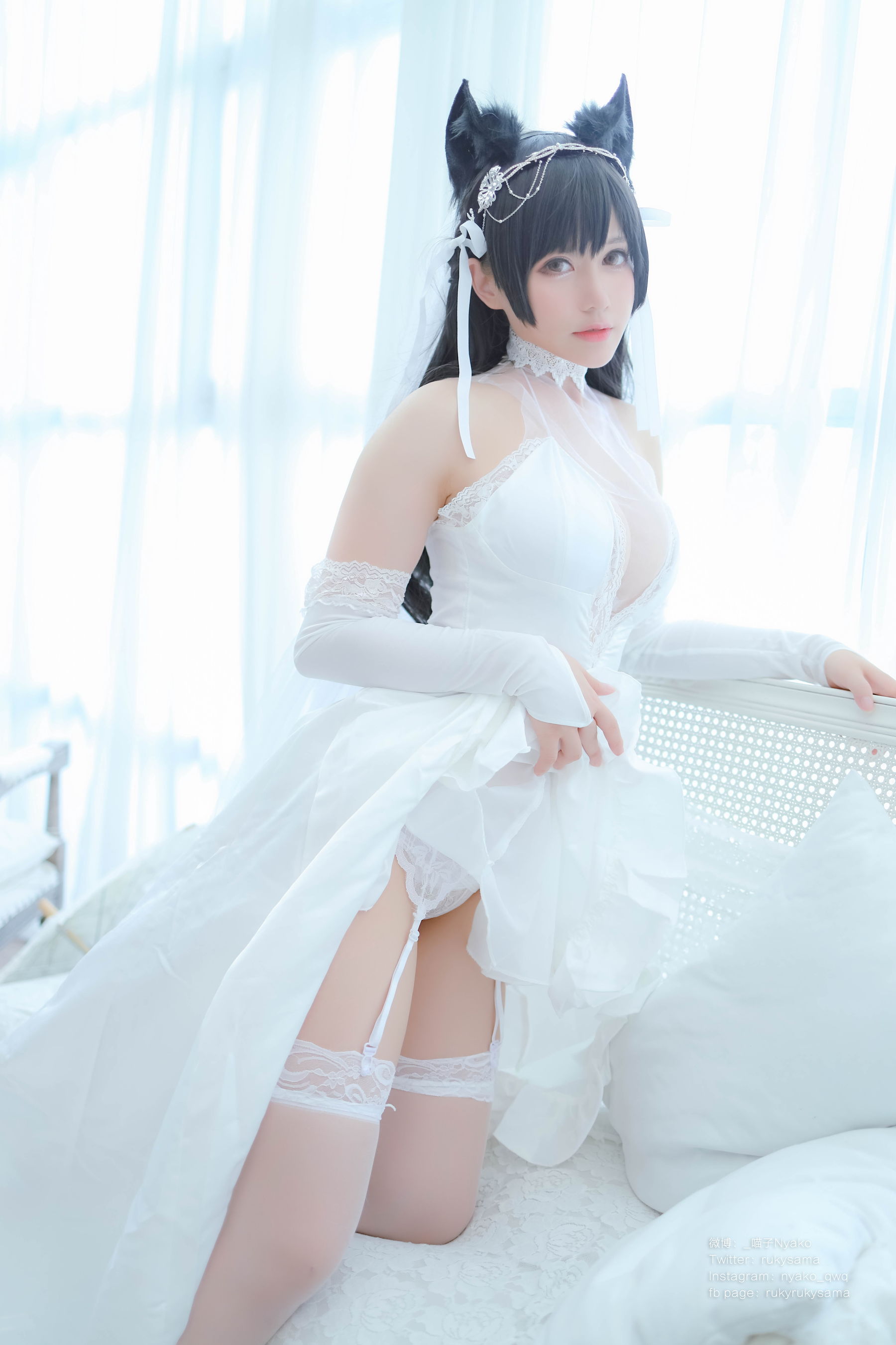 [福利COS] 萌妹子Nyako喵子 - 爱宕婚纱