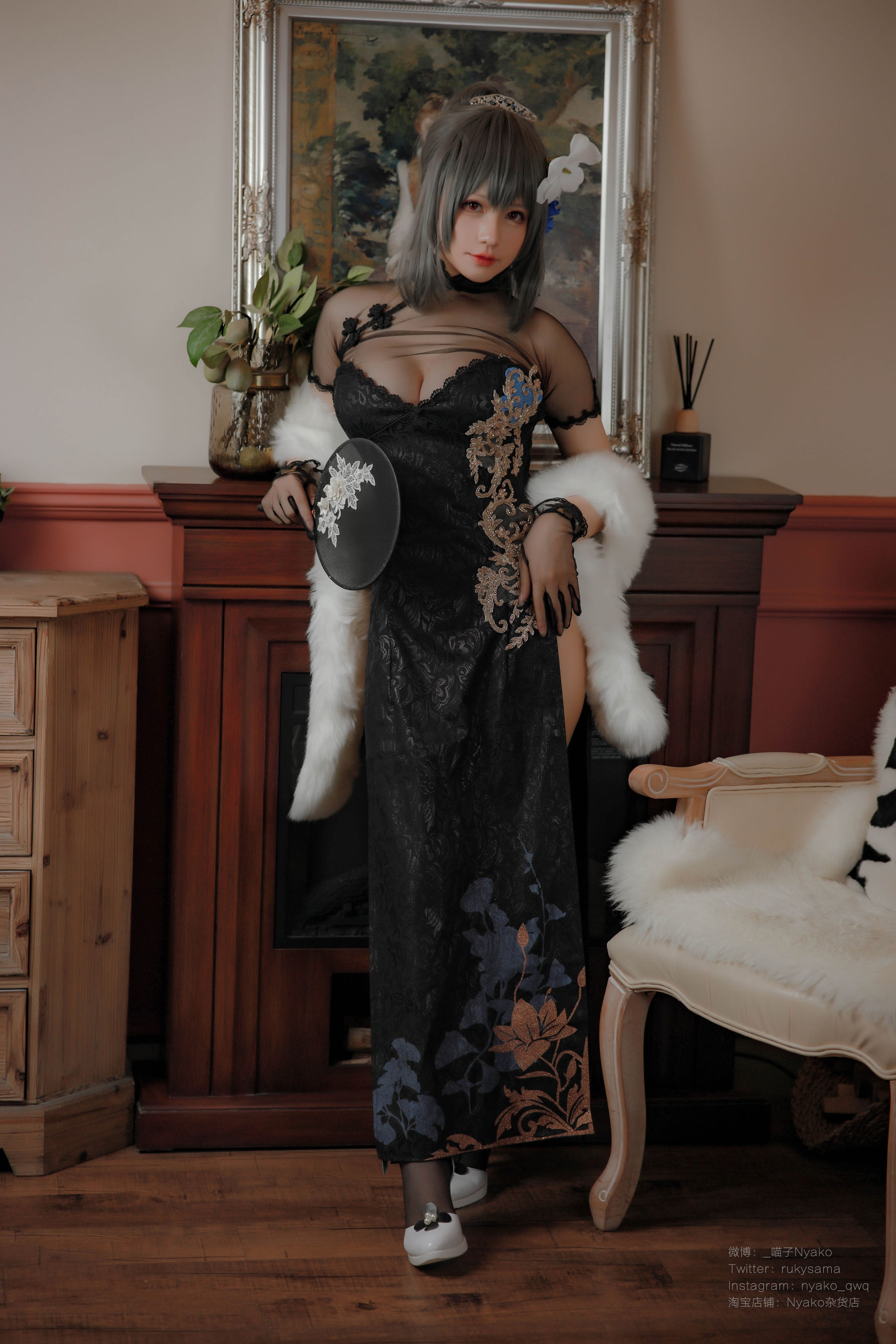 [福利COS] 萌妹子Nyako喵子 - 路易九世旗袍