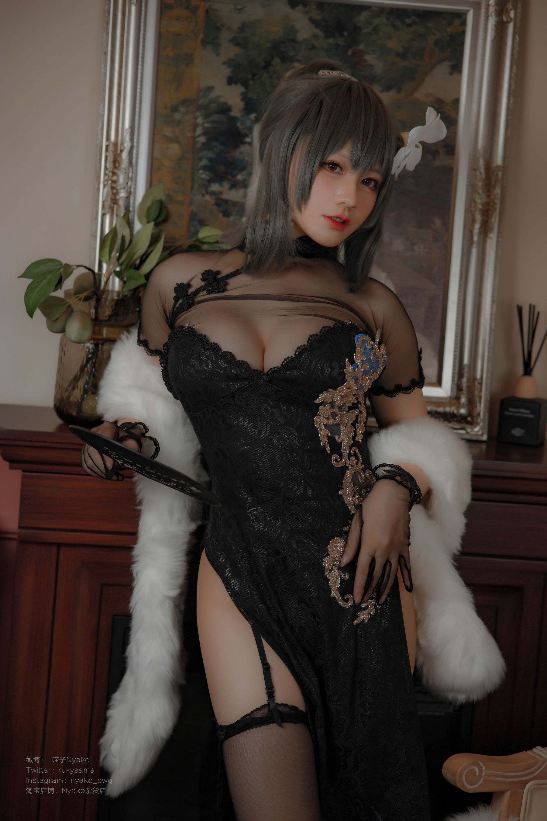 [福利COS] 萌妹子Nyako喵子 - 路易九世旗袍