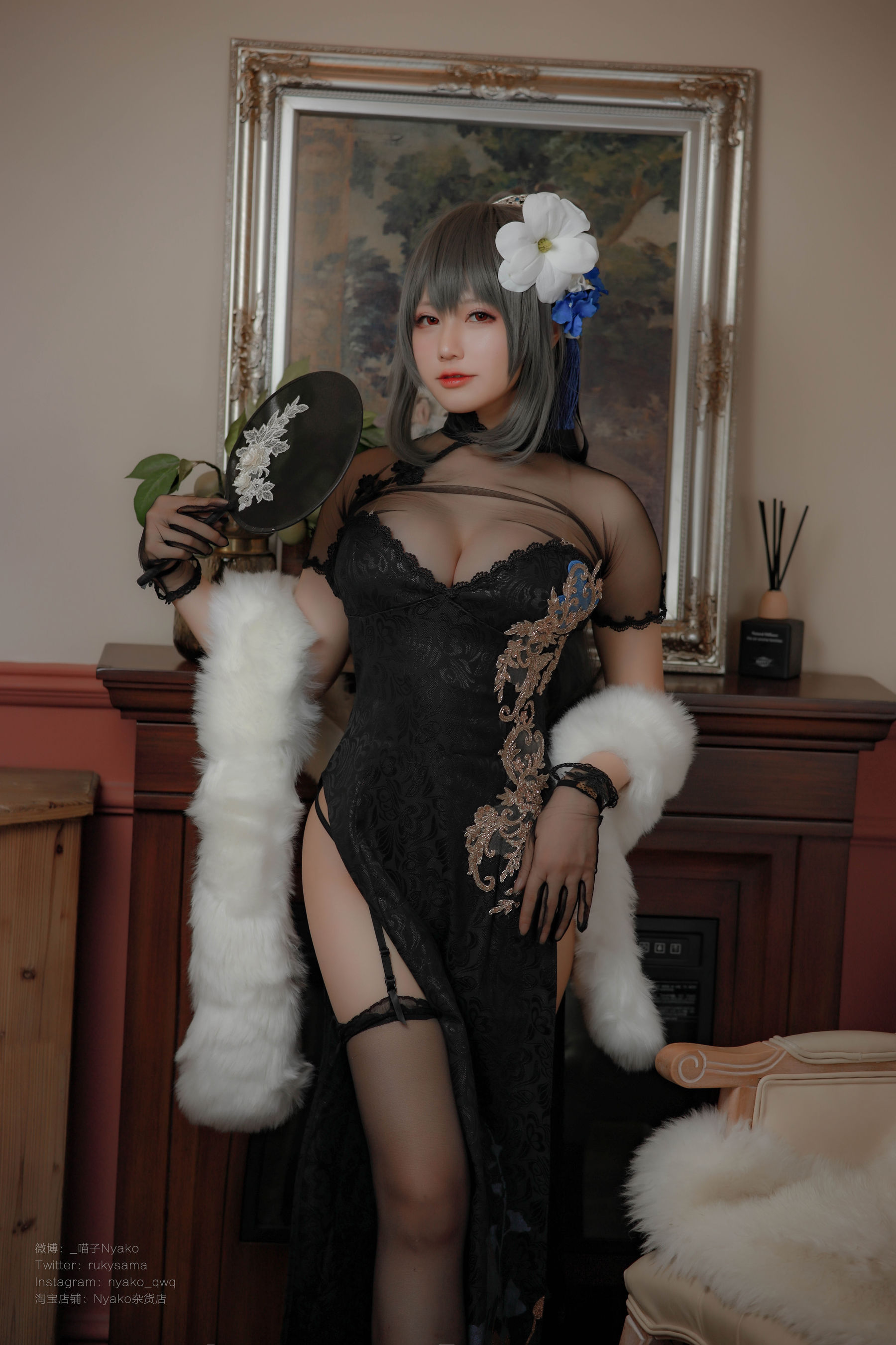 [福利COS] 萌妹子Nyako喵子 - 路易九世旗袍
