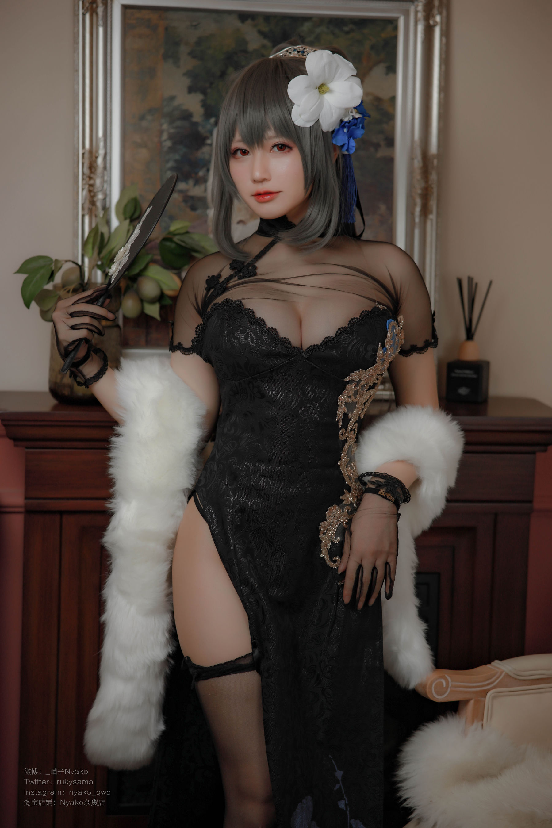 [福利COS] 萌妹子Nyako喵子 - 路易九世旗袍