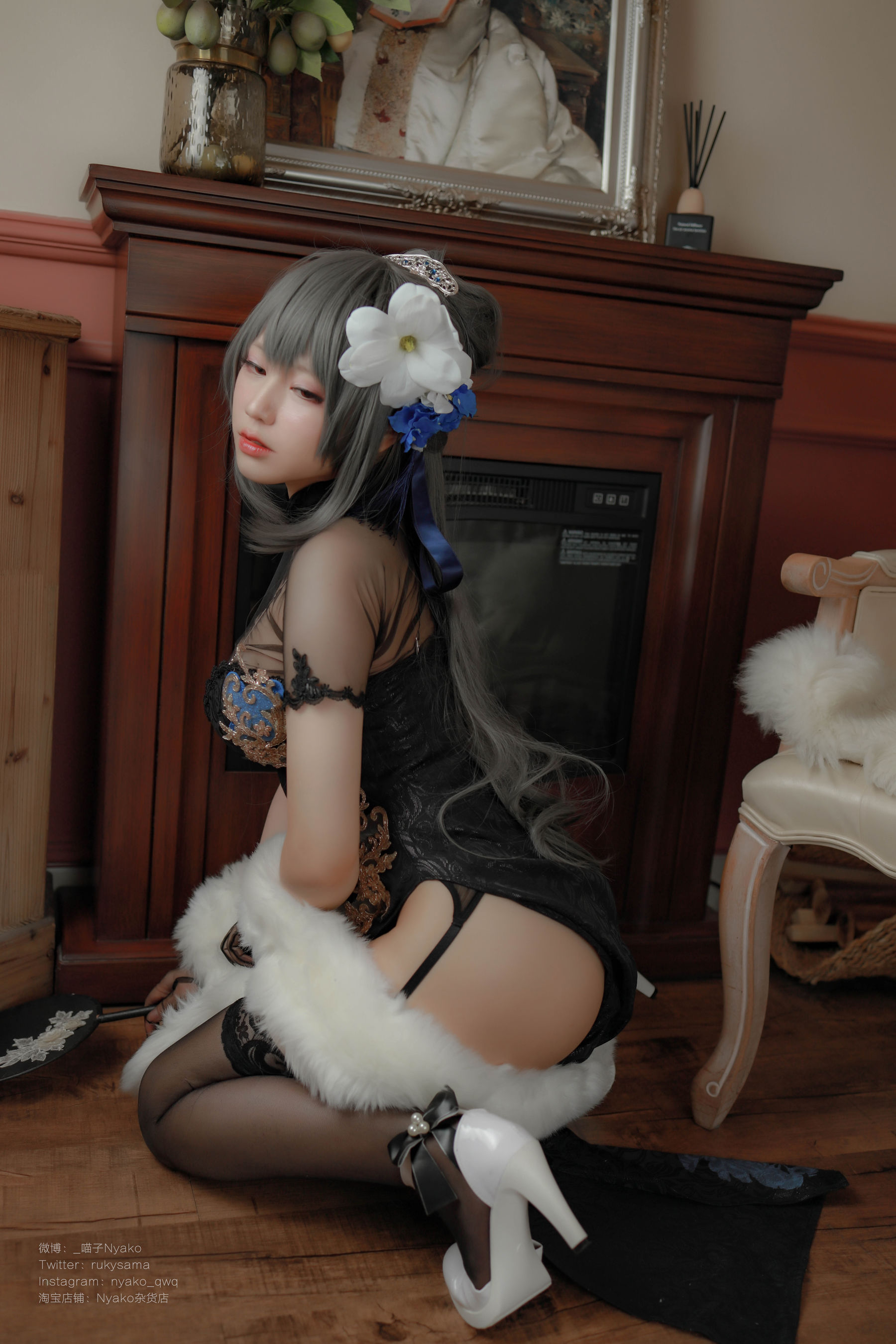 [福利COS] 萌妹子Nyako喵子 - 路易九世旗袍