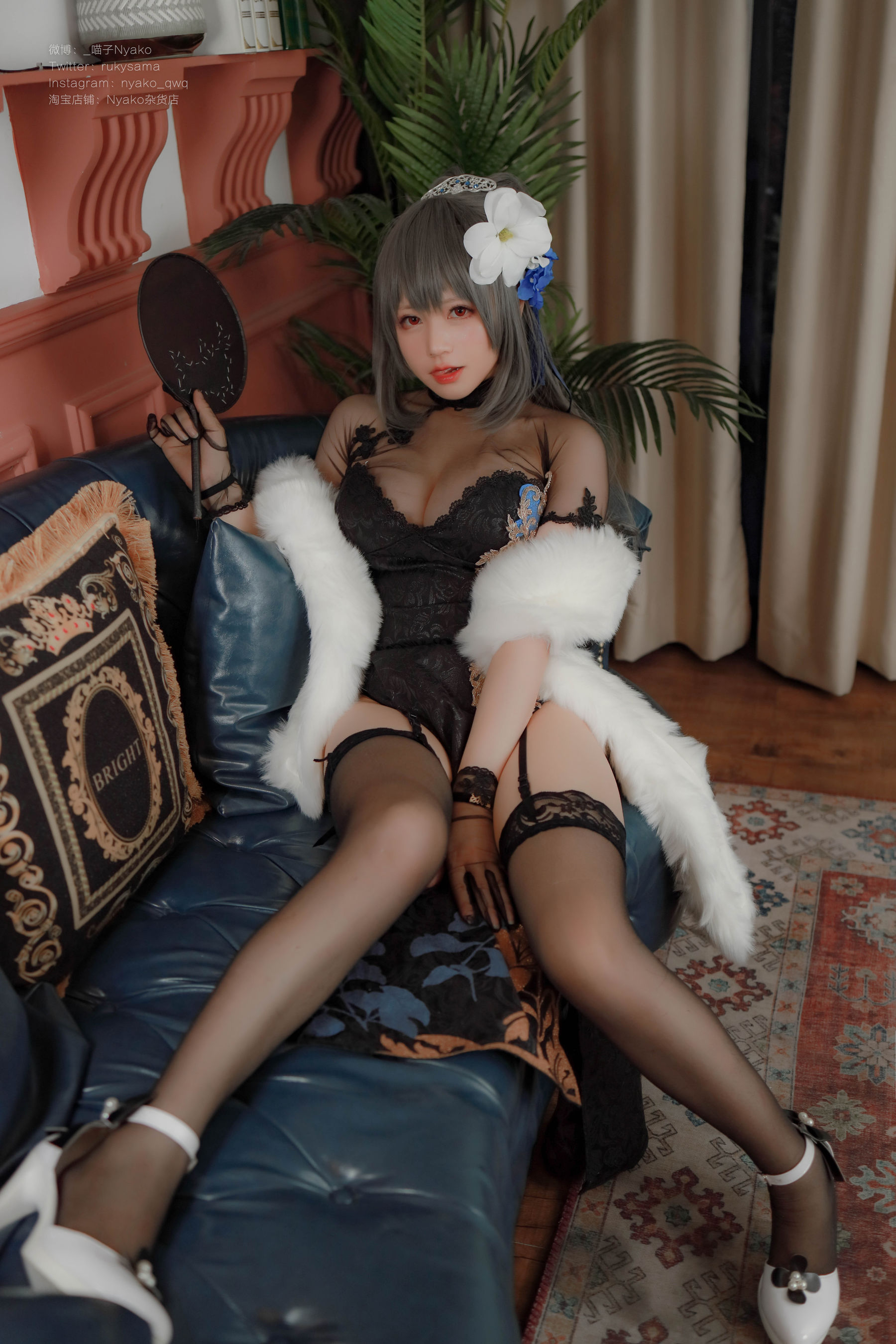 [福利COS] 萌妹子Nyako喵子 - 路易九世旗袍