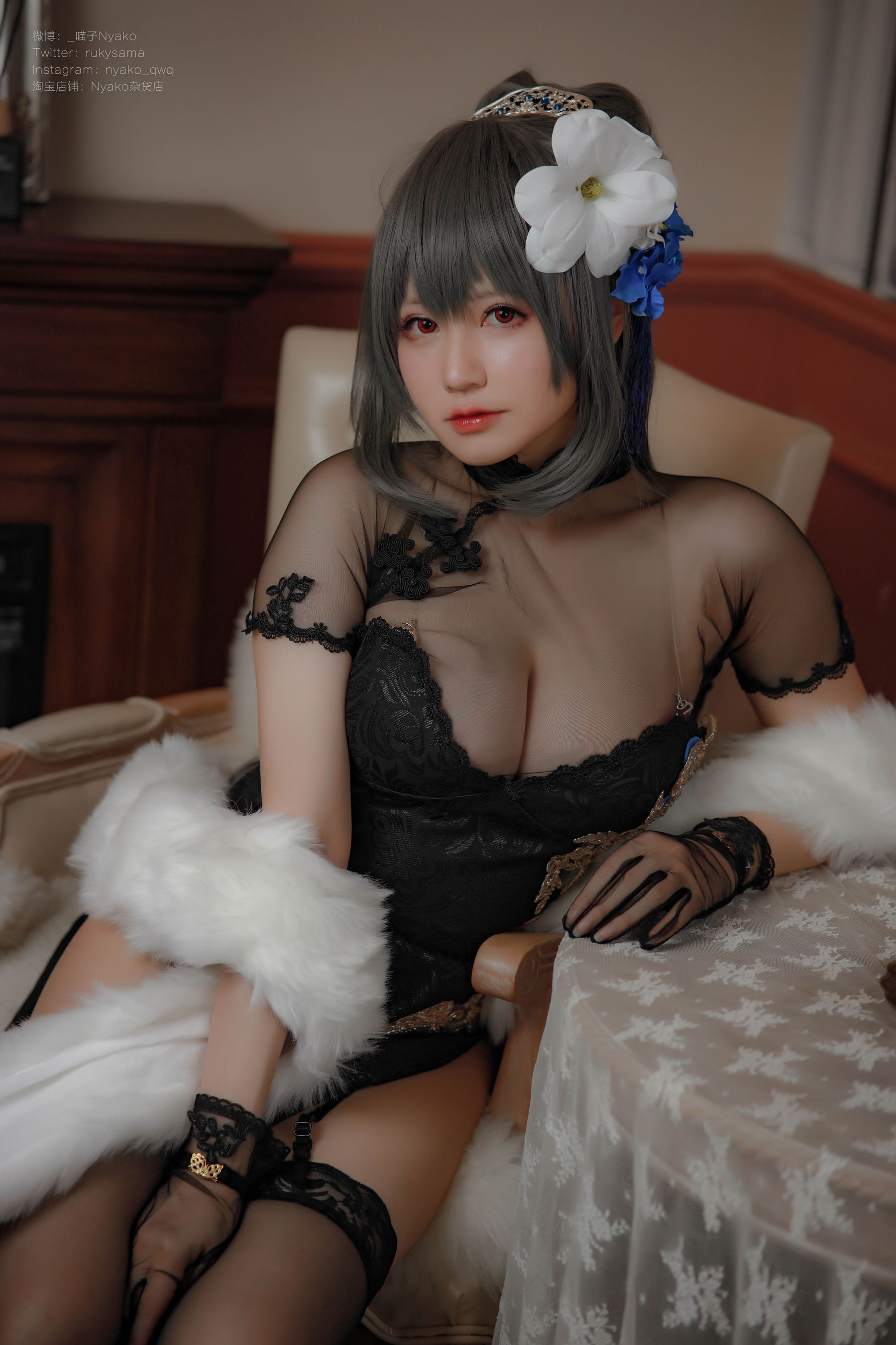 [福利COS] 萌妹子Nyako喵子 - 路易九世旗袍