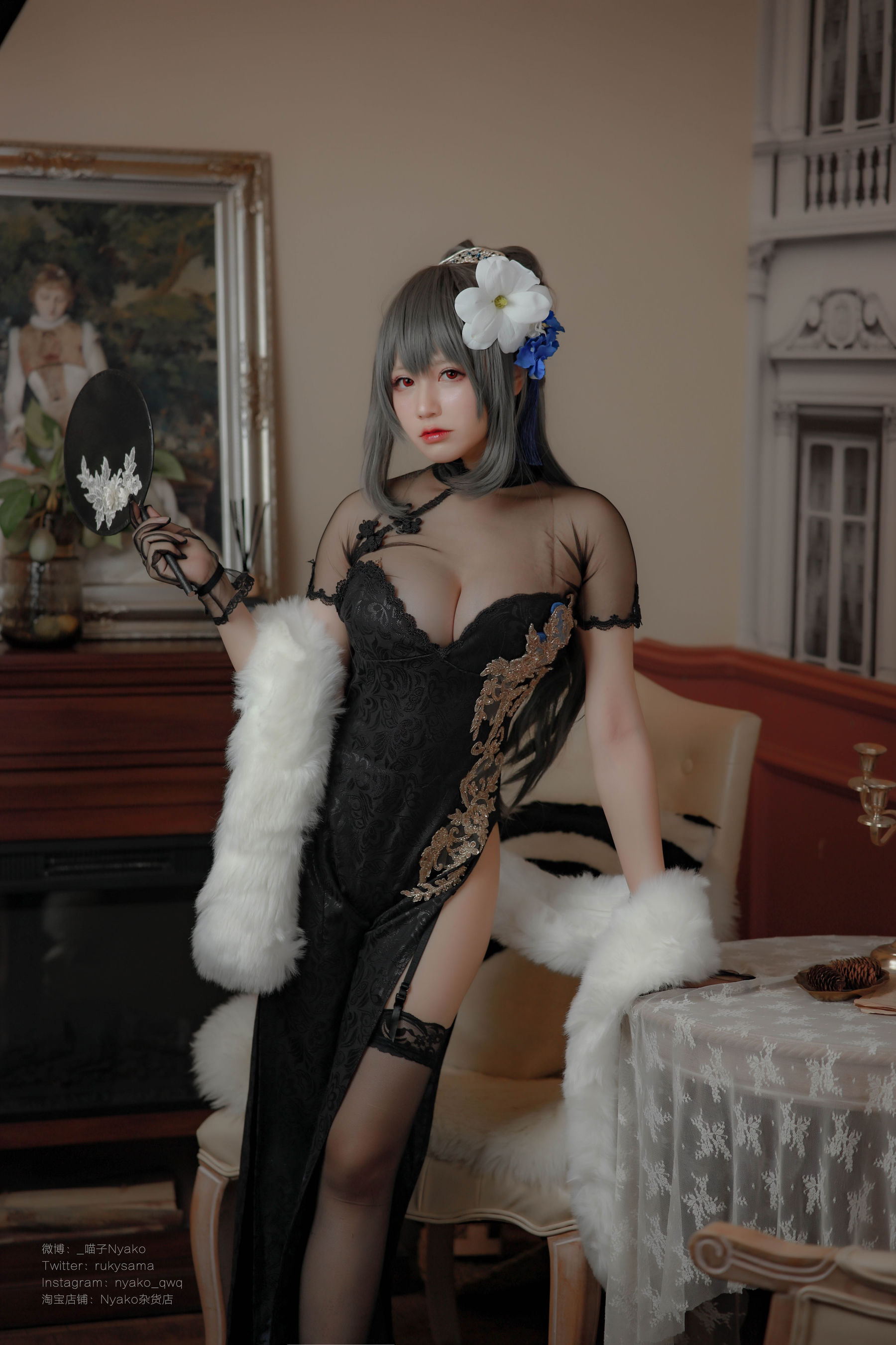 [福利COS] 萌妹子Nyako喵子 - 路易九世旗袍