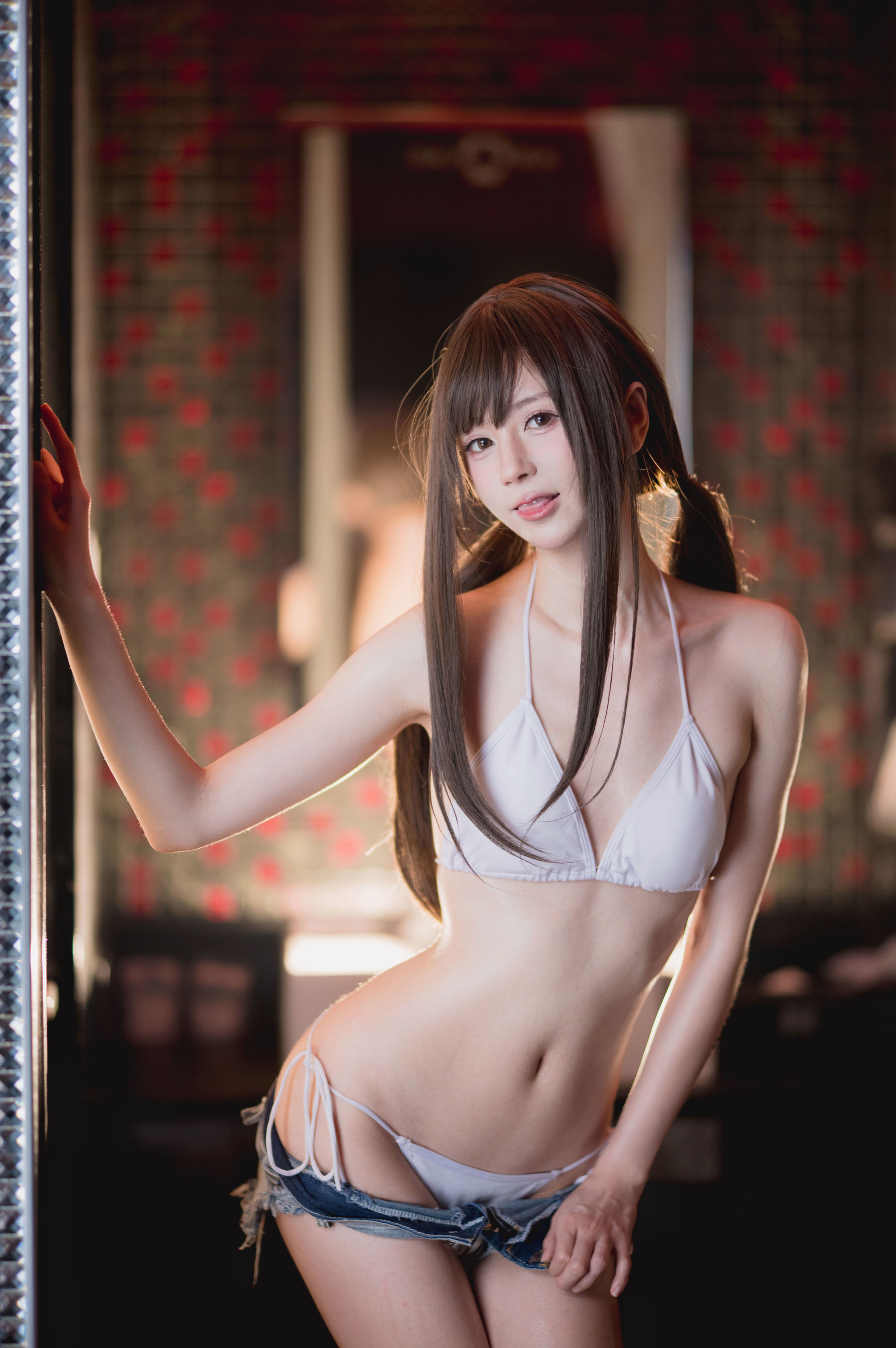 [福利COS] 西园寺南歌写真 - 白色内衣 透明JK