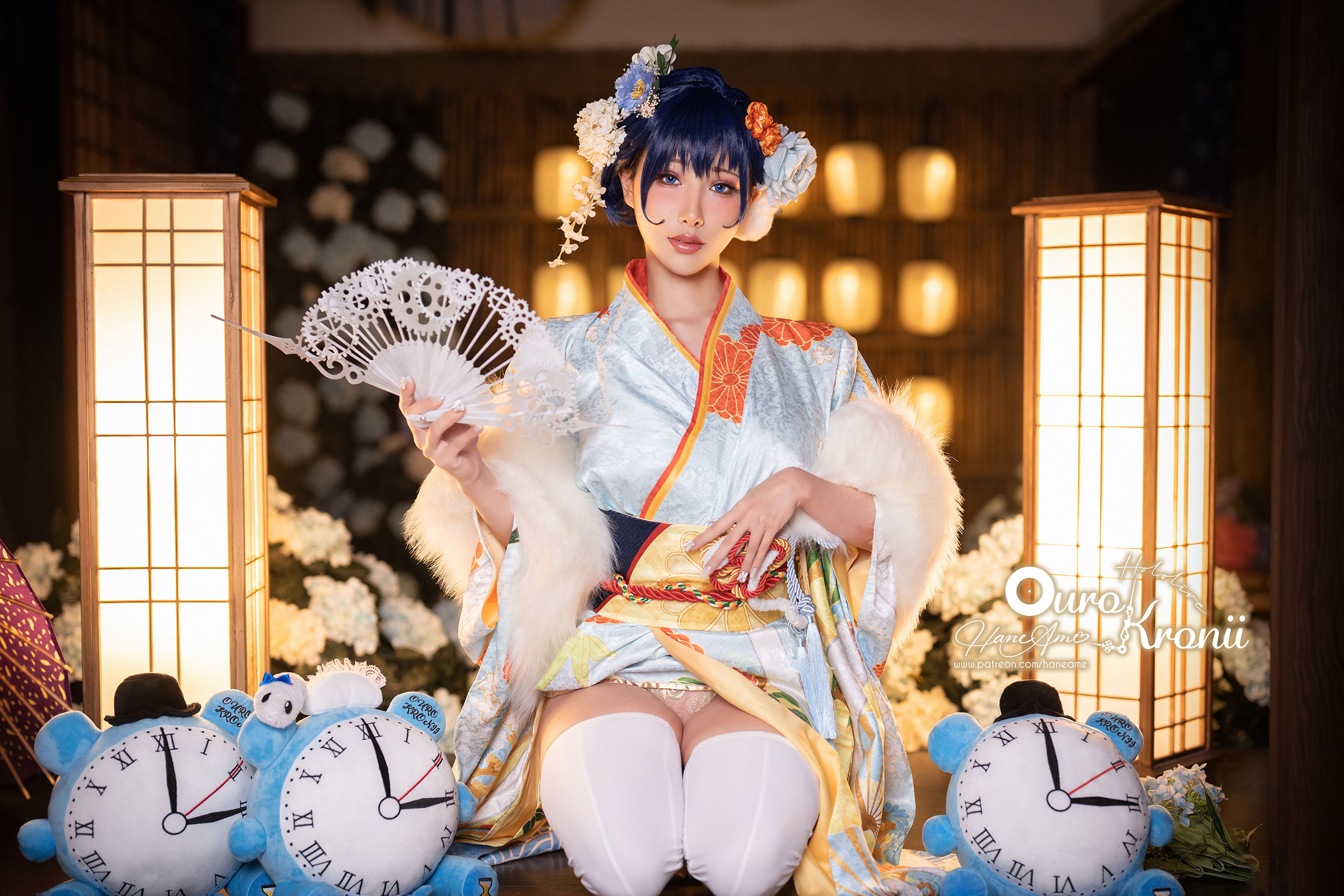 [福利COS] Hane Ame 雨波写真 - Hololive Kronii 時間 Kimono