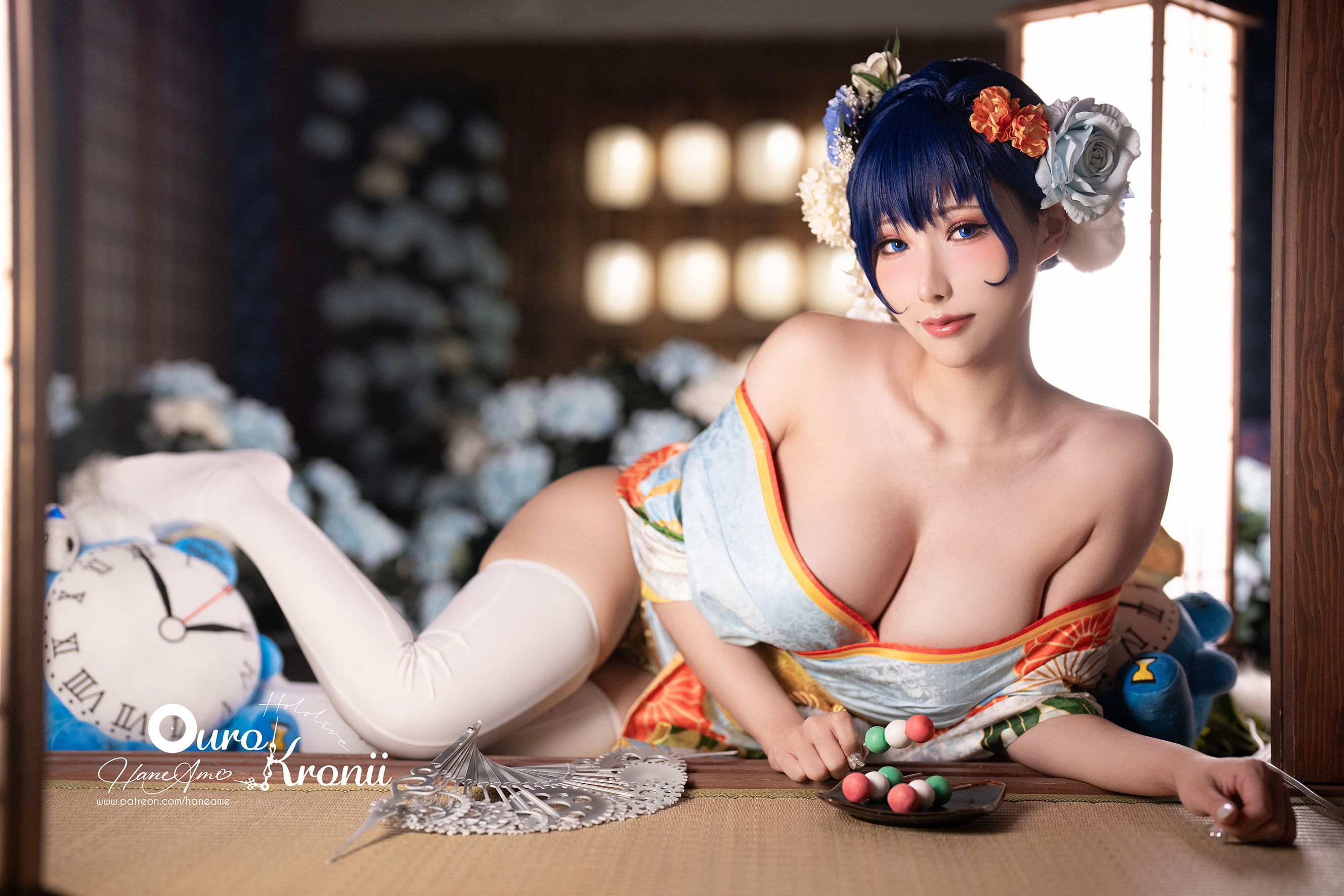[福利COS] Hane Ame 雨波写真 - Hololive Kronii 時間 Kimono