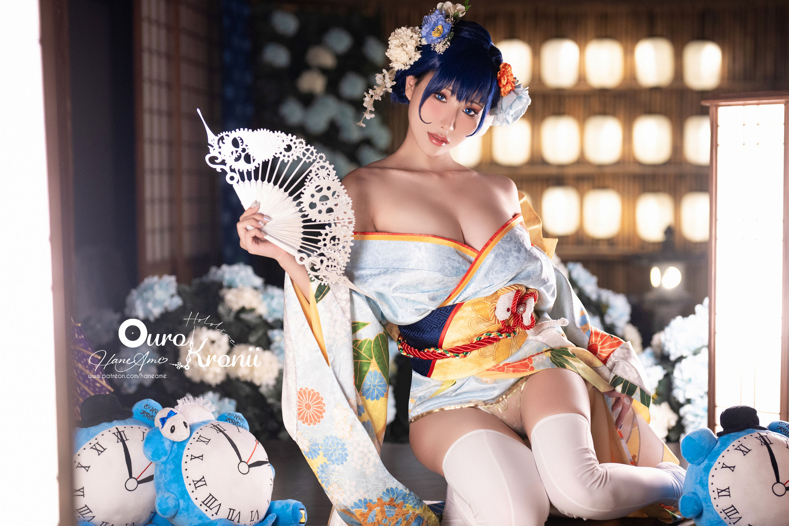 [福利COS] Hane Ame 雨波写真 - Hololive Kronii 時間 Kimono