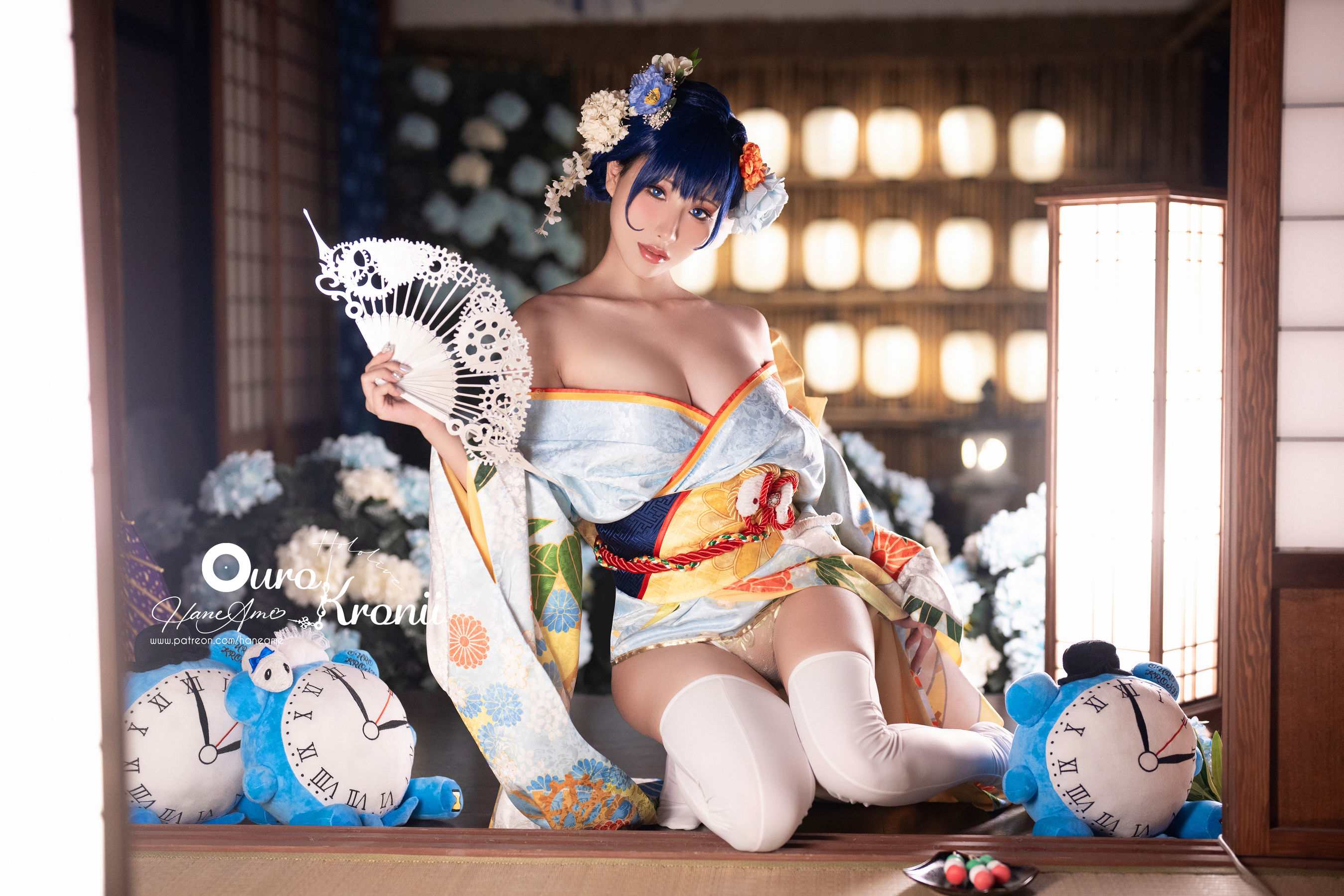 [福利COS] Hane Ame 雨波写真 - Hololive Kronii 時間 Kimono