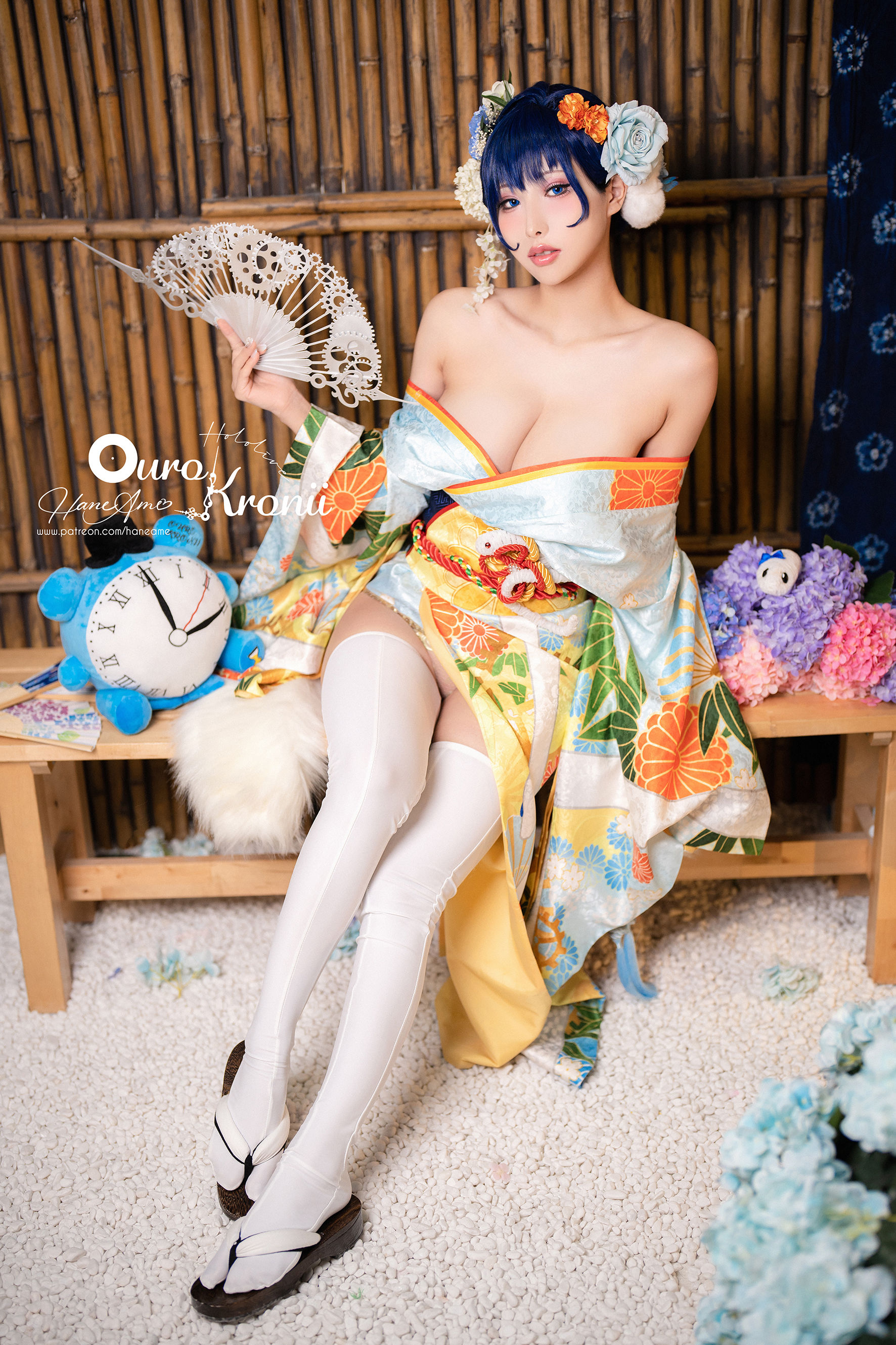 [福利COS] Hane Ame 雨波写真 - Hololive Kronii 時間 Kimono