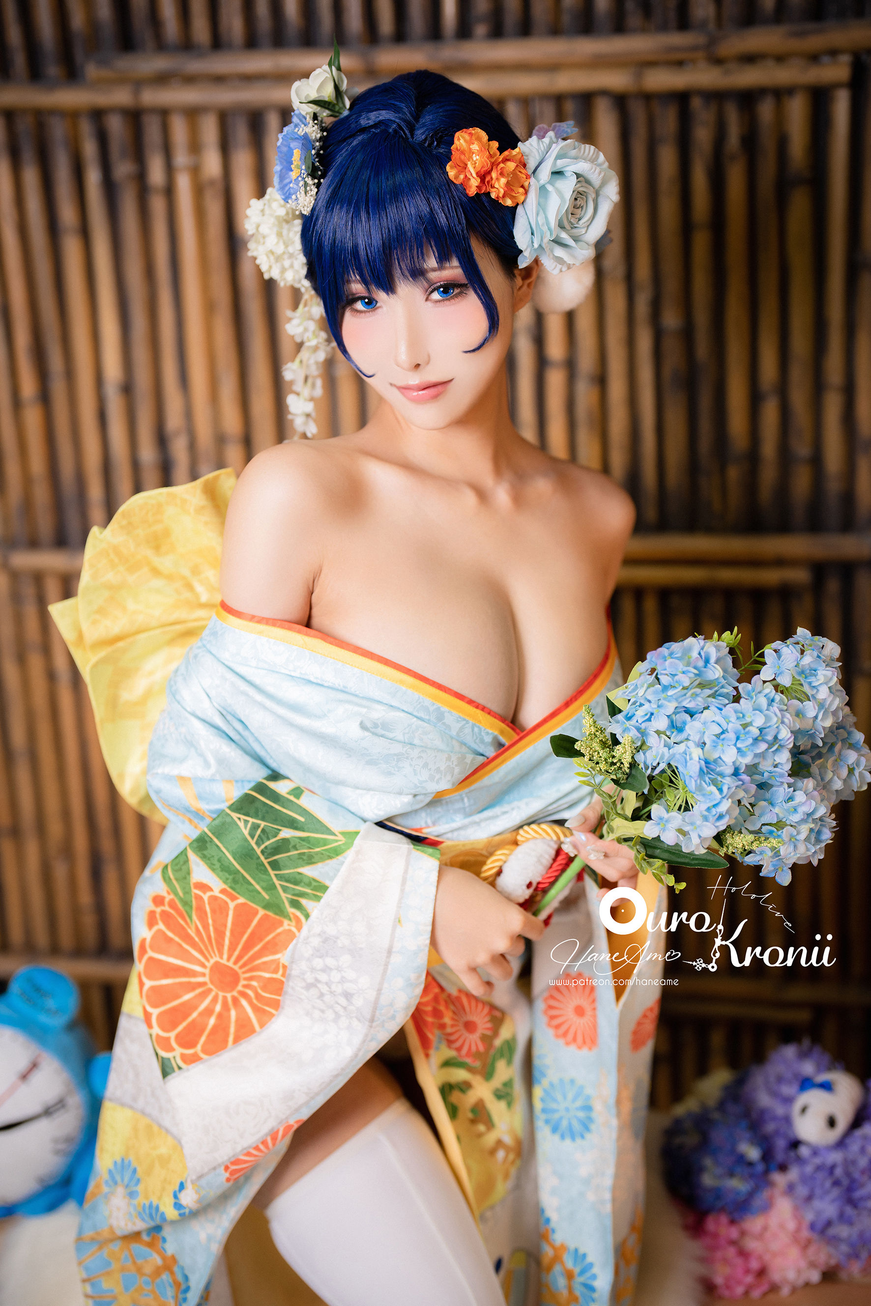 [福利COS] Hane Ame 雨波写真 - Hololive Kronii 時間 Kimono