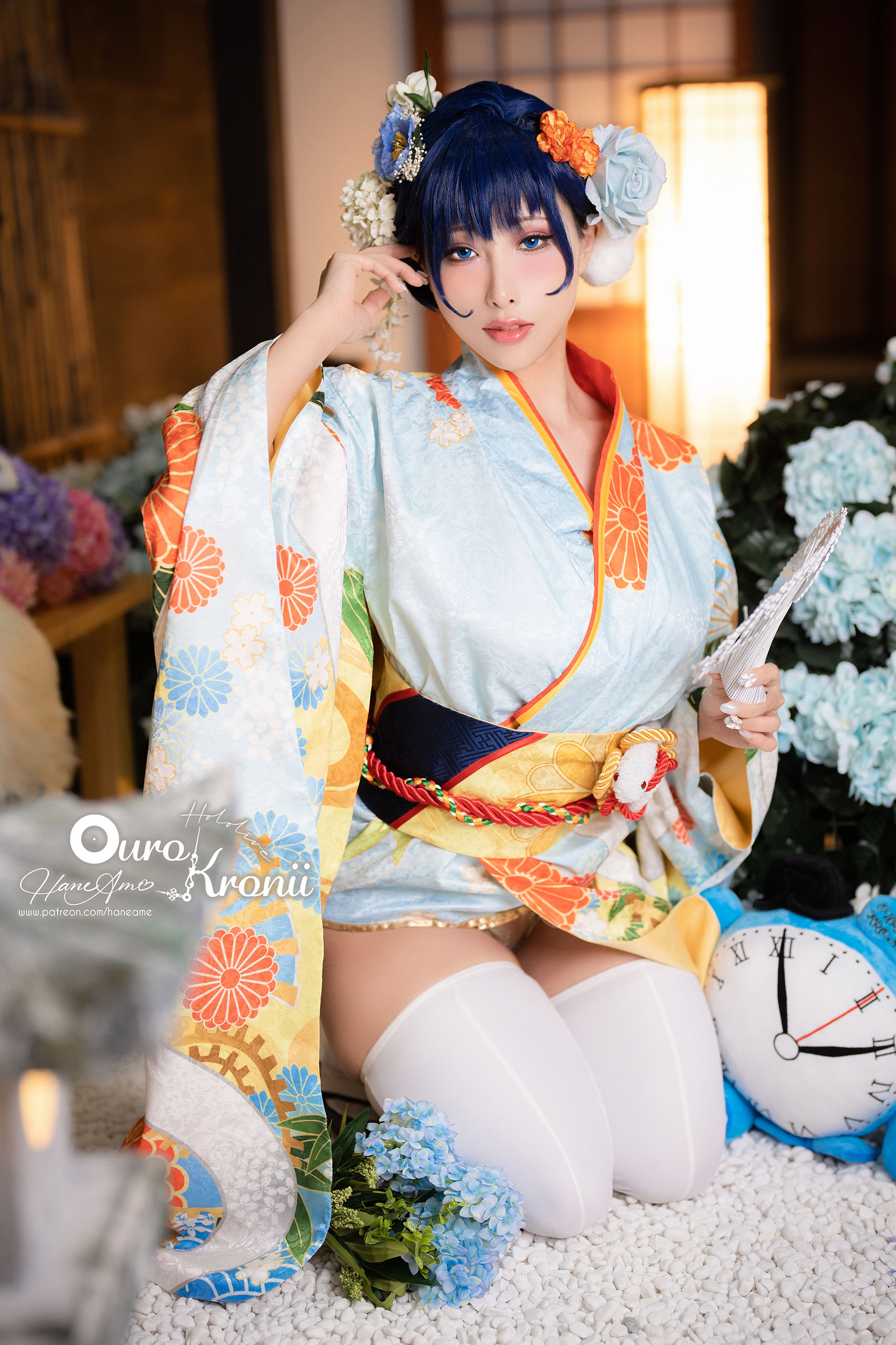 [福利COS] Hane Ame 雨波写真 - Hololive Kronii 時間 Kimono