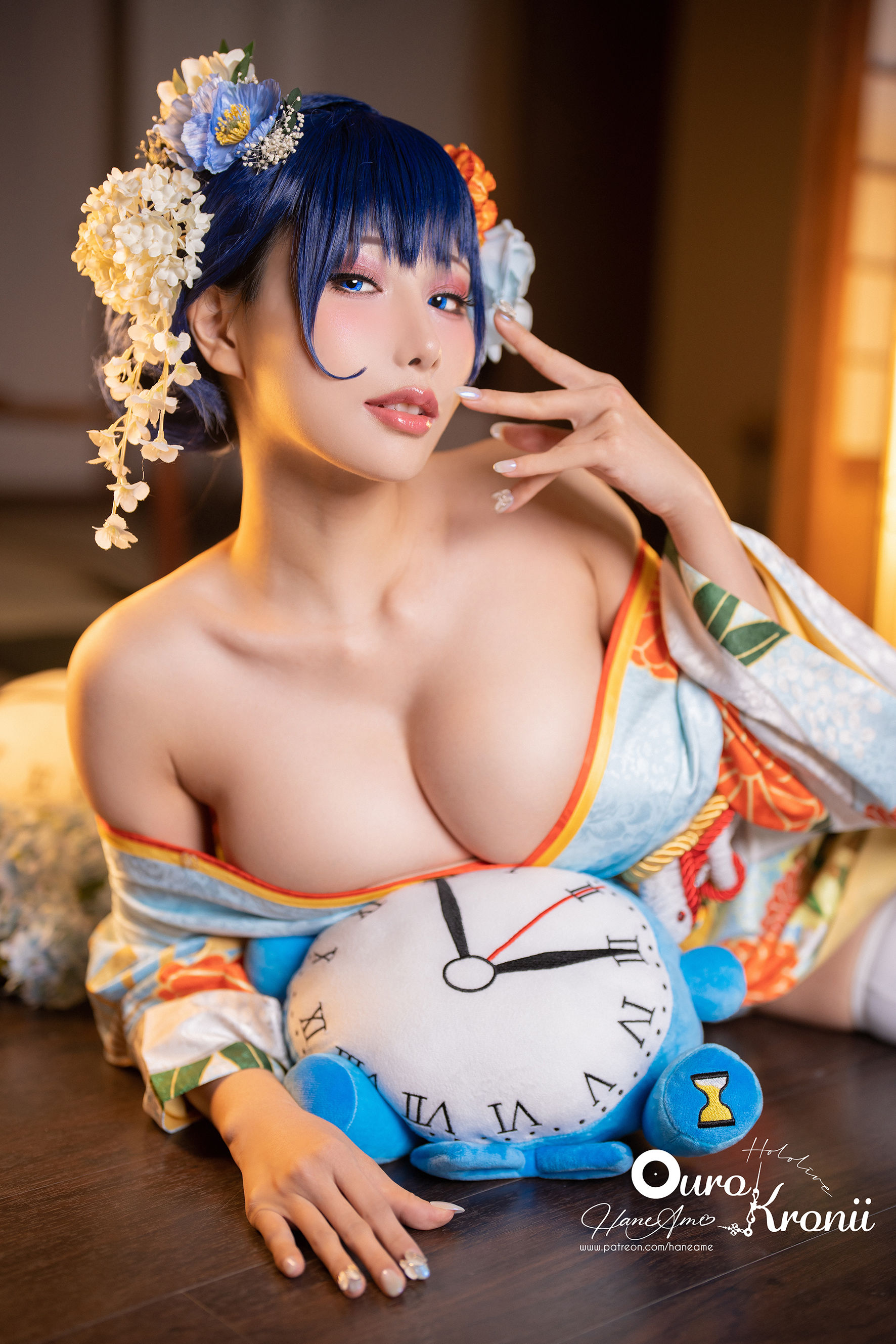 [福利COS] Hane Ame 雨波写真 - Hololive Kronii 時間 Kimono