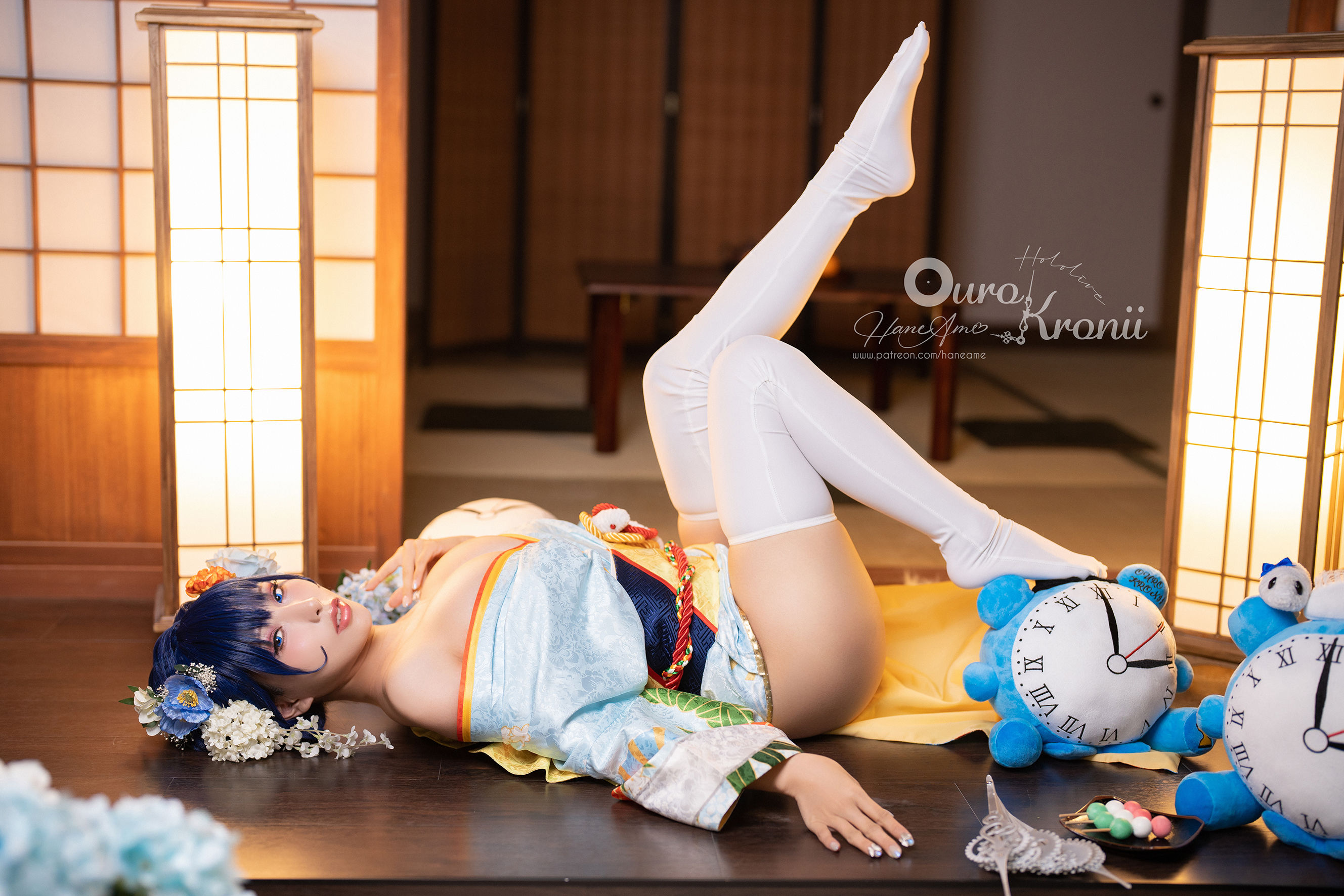 [福利COS] Hane Ame 雨波写真 - Hololive Kronii 時間 Kimono