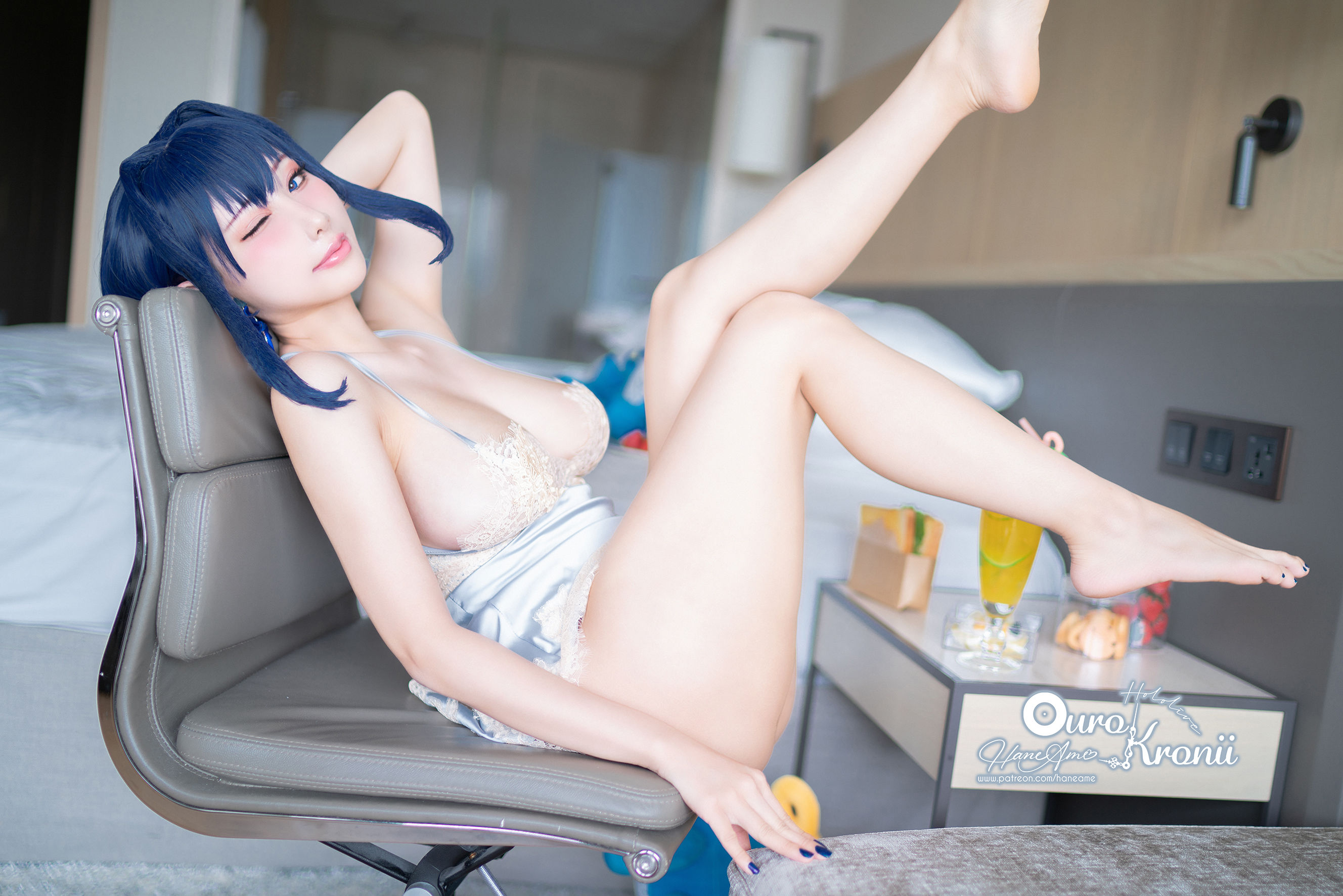 [福利COS] Hane Ame 雨波写真 - Hololive Kronii 時間 Pajama