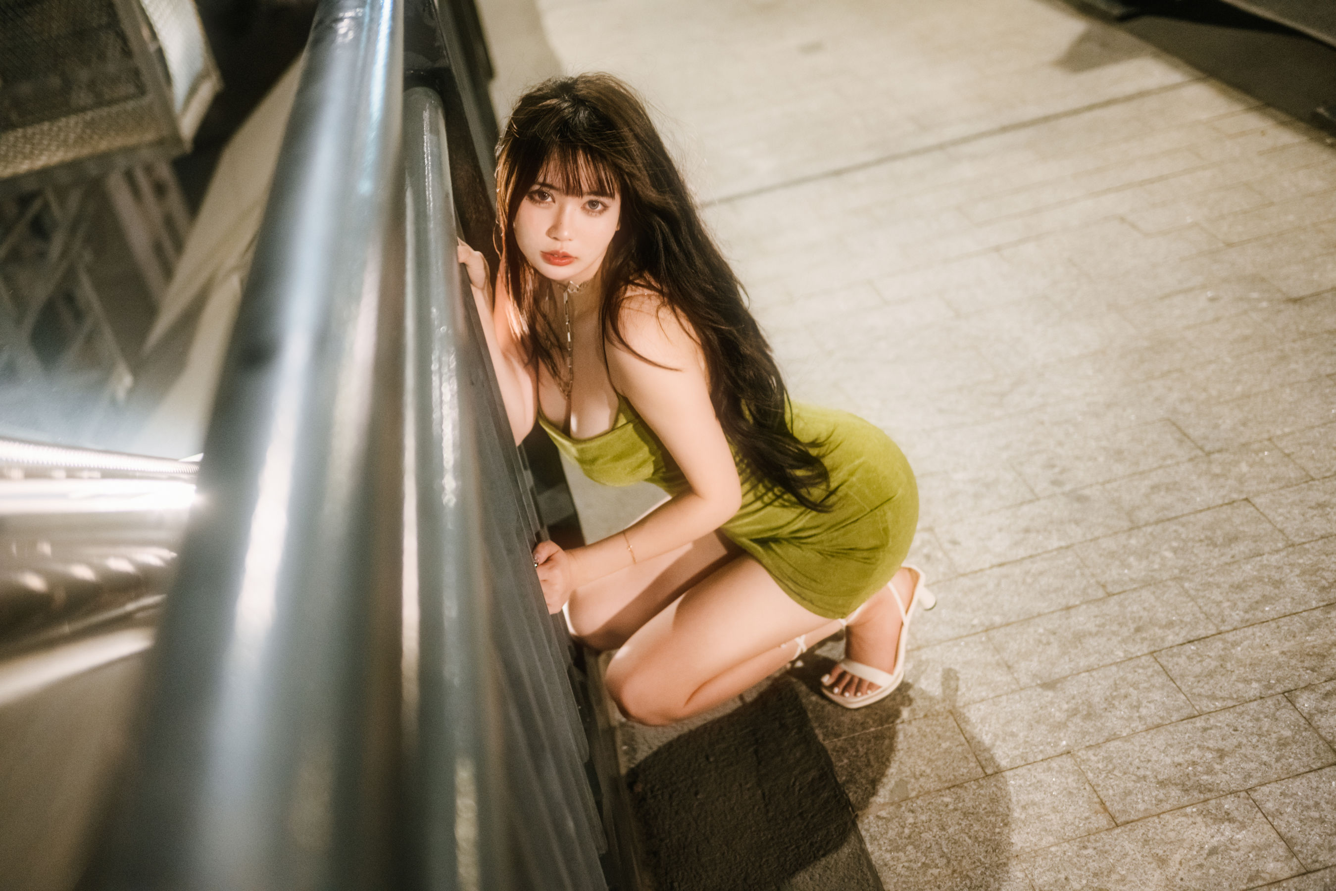 [福利COS] Tina很妖孽呀 - 绿色连衣裙