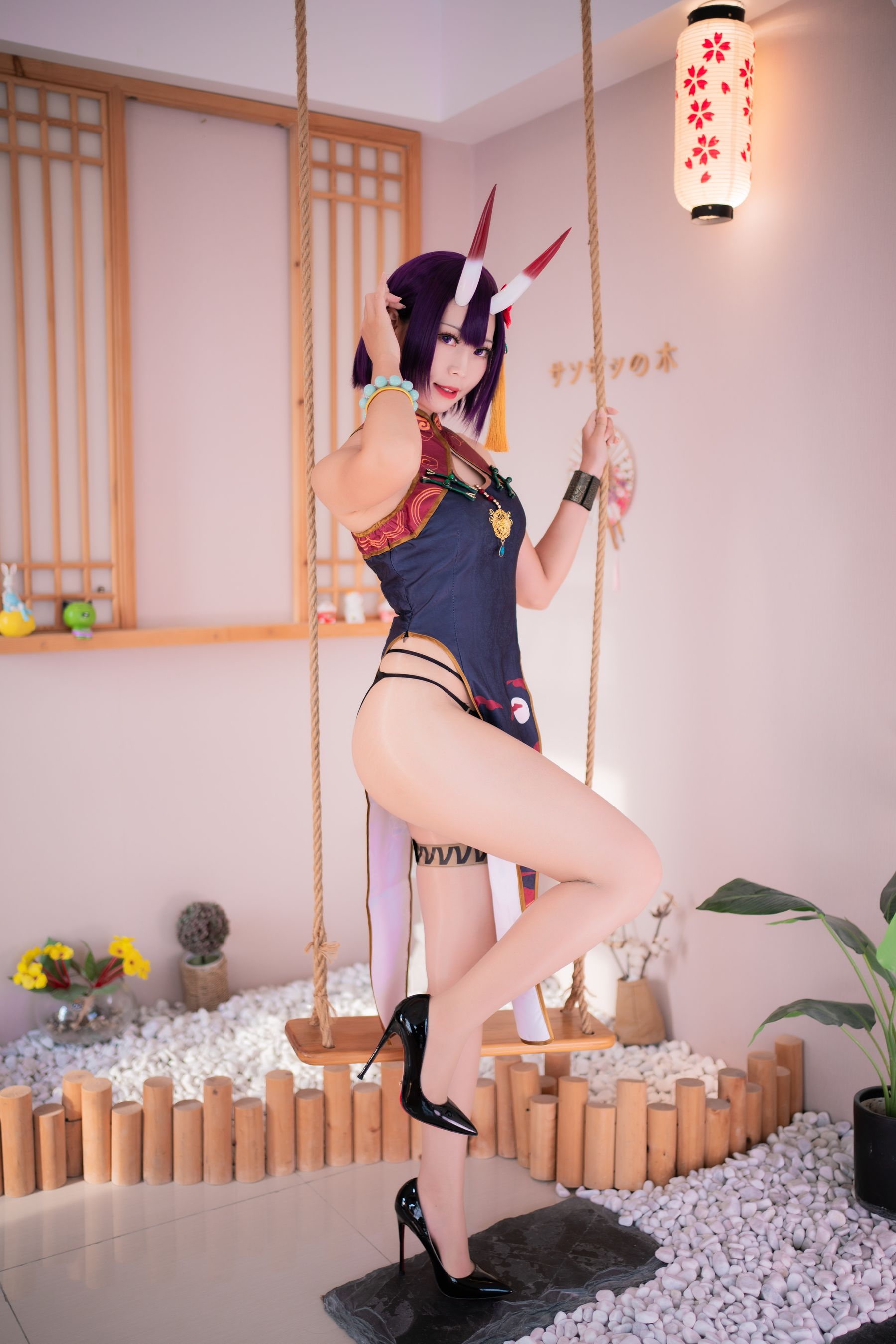 [福利COS] 动漫博主Money冷冷 - 酒吞高腰旗袍