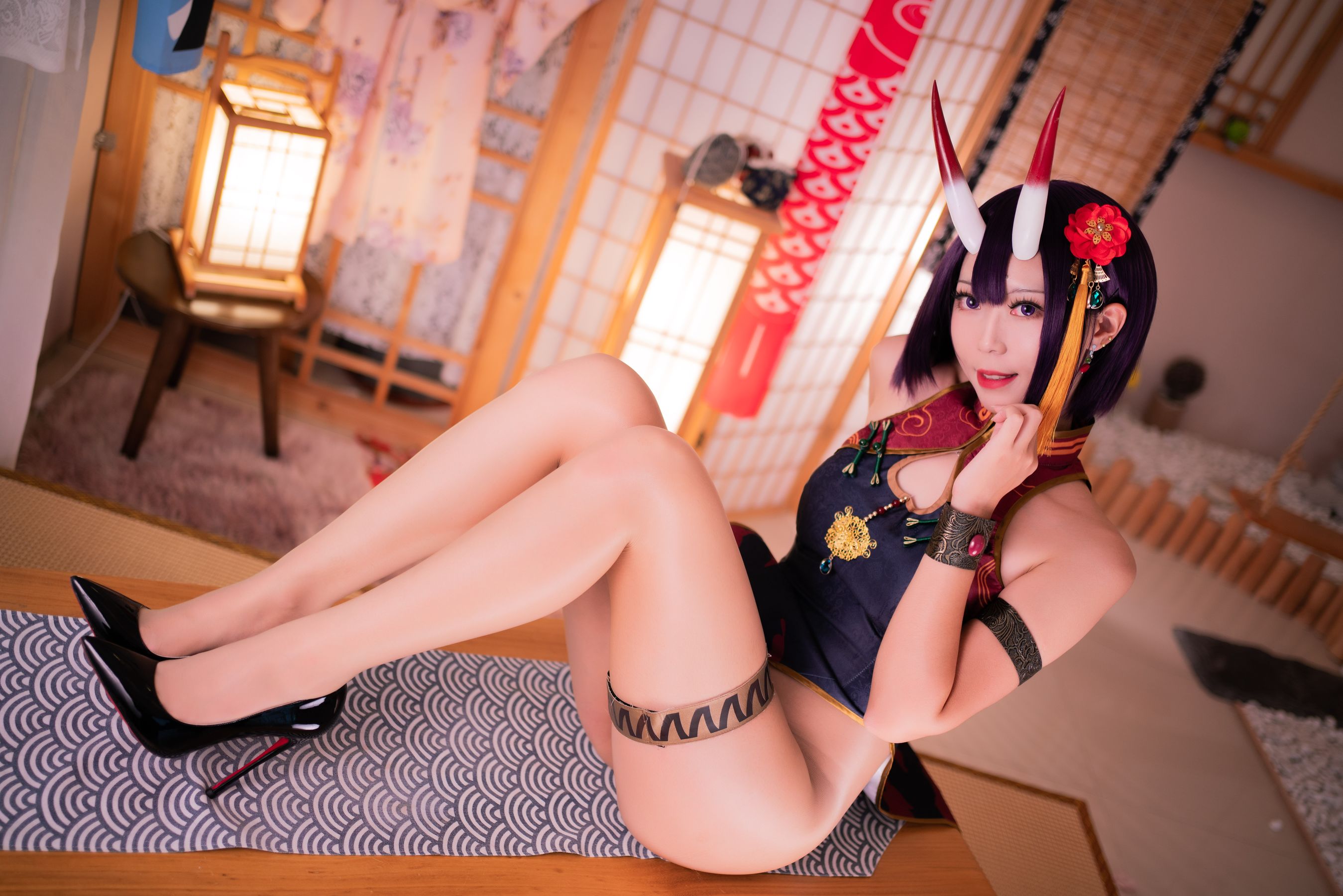 [福利COS] 动漫博主Money冷冷 - 酒吞高腰旗袍