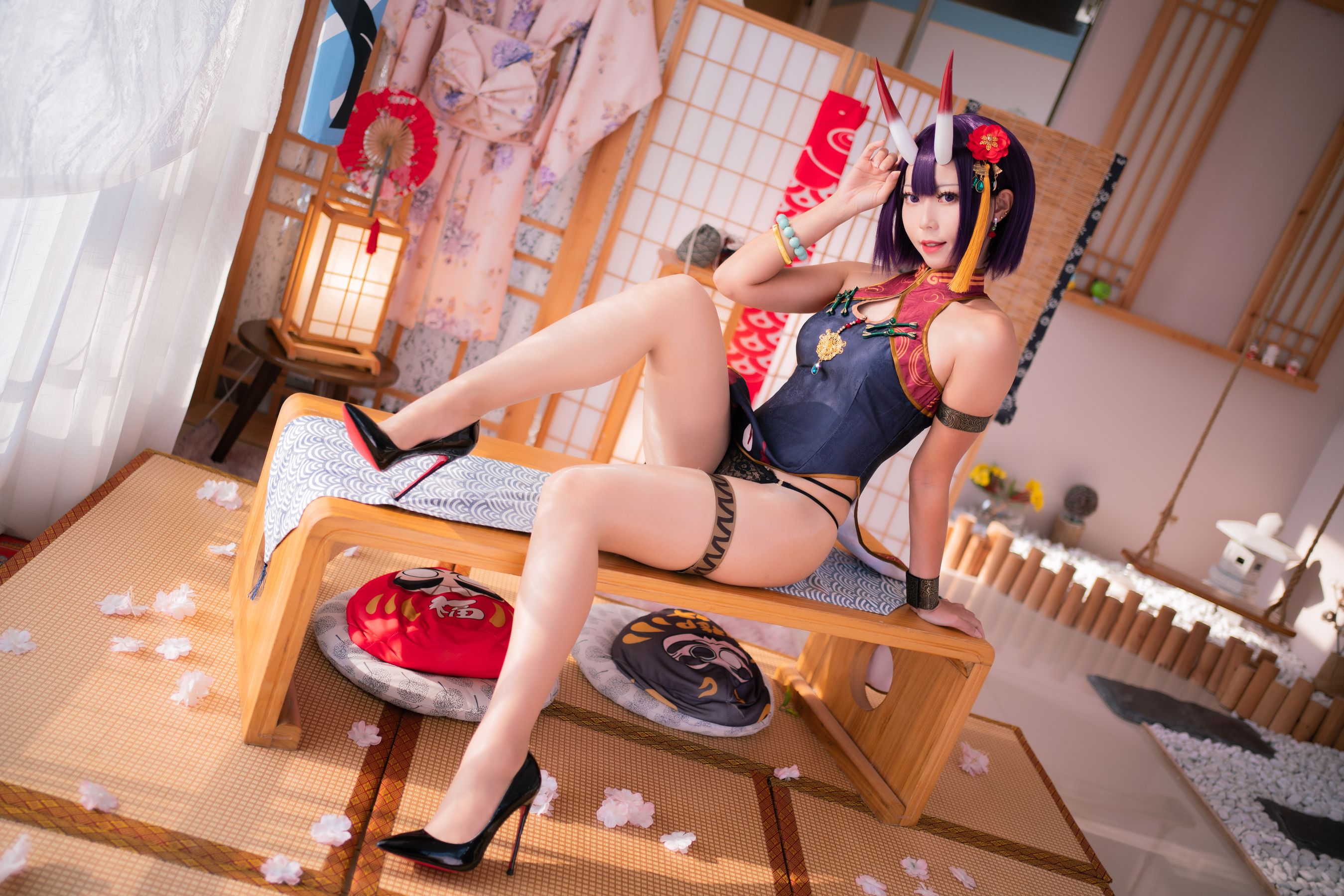 [福利COS] 动漫博主Money冷冷 - 酒吞高腰旗袍