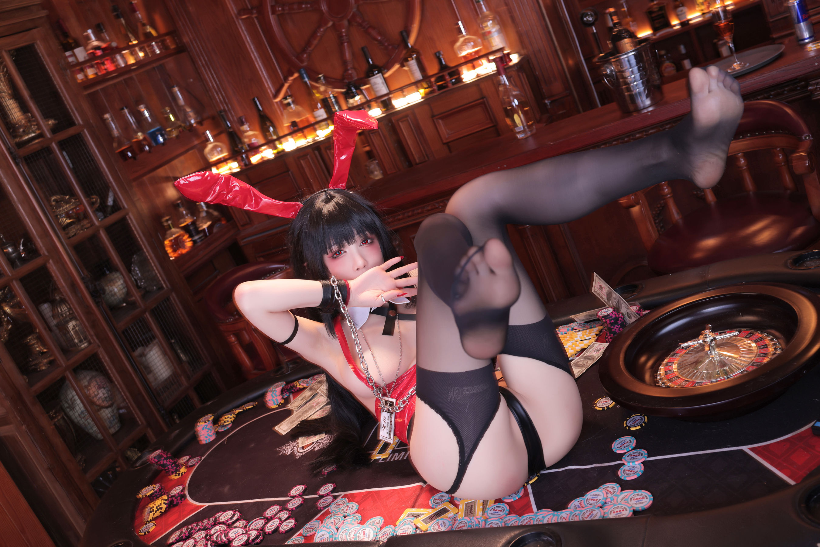 [福利COS] 动漫博主水淼aqua - 蛇喰梦子同人兔女郎
