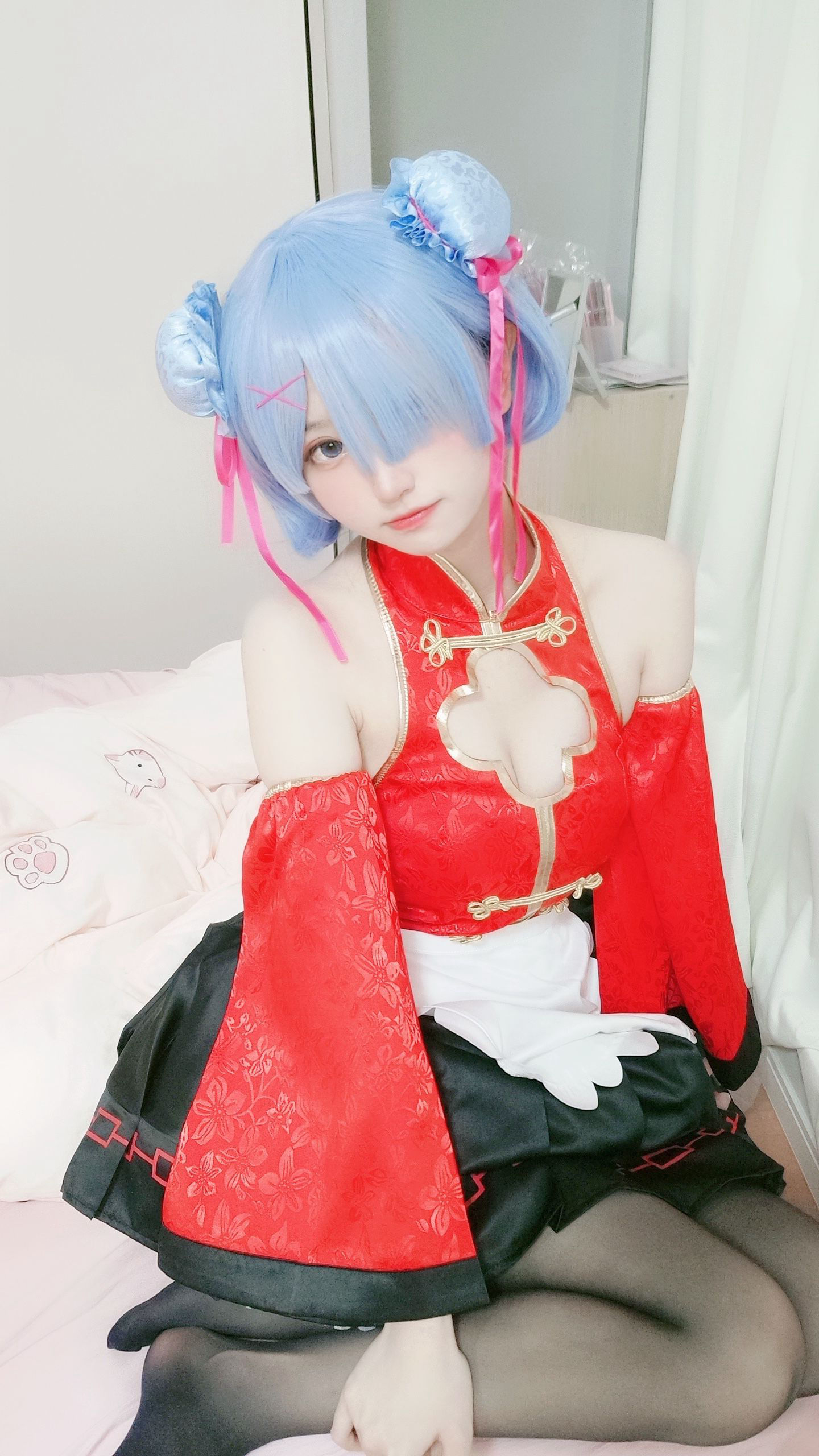 [福利COS] 千阳(ちよ) - 蕾姆旗袍