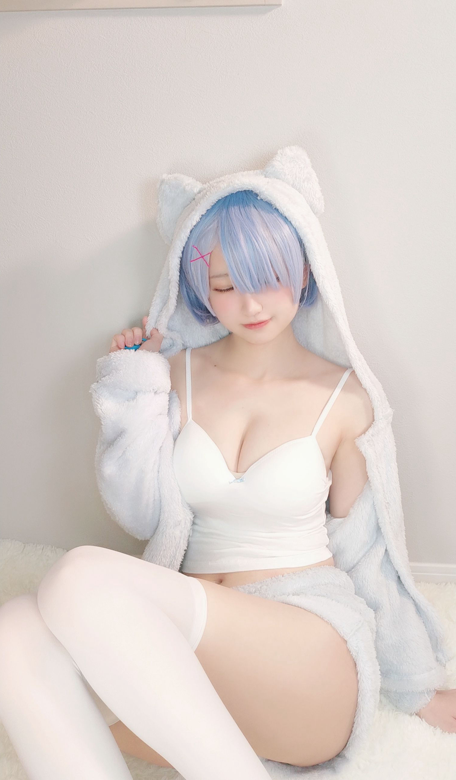 [福利COS] 千阳(ちよ) - 雷姆睡衣