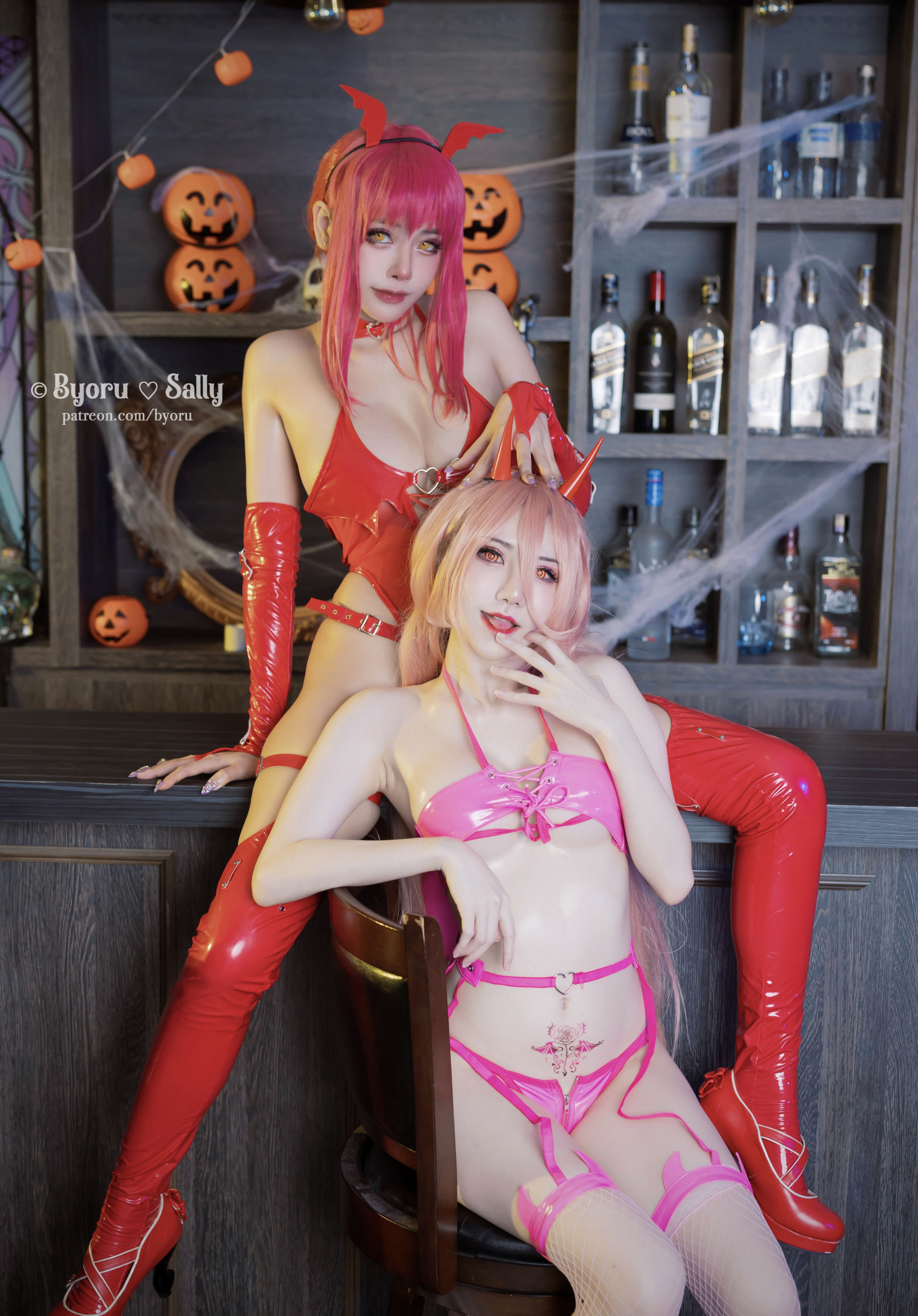 [福利COS] 日本性感萝莉Byoru&Sally - Makima x Power