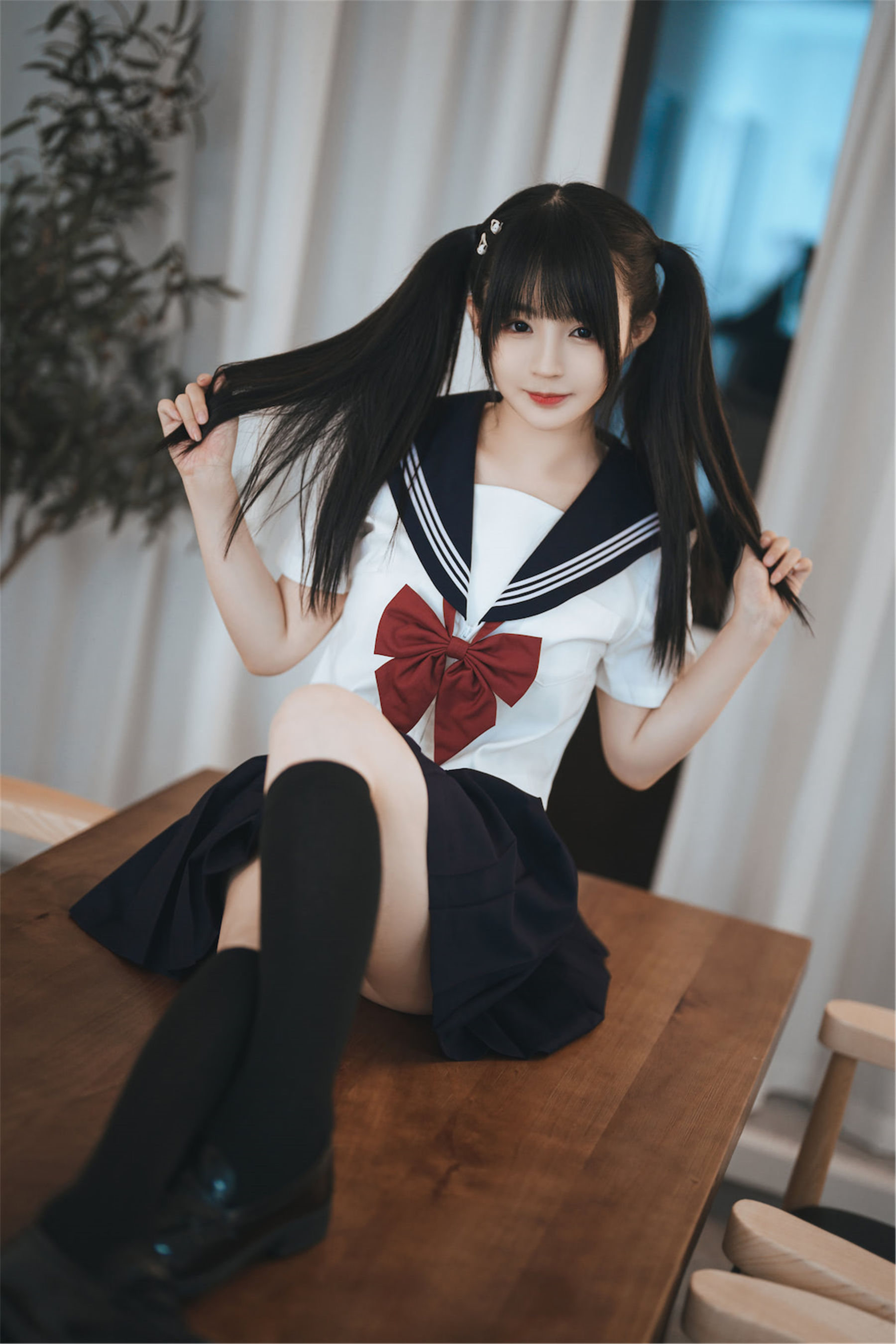 [福利COS] 桜井宁宁 - 双马尾JK