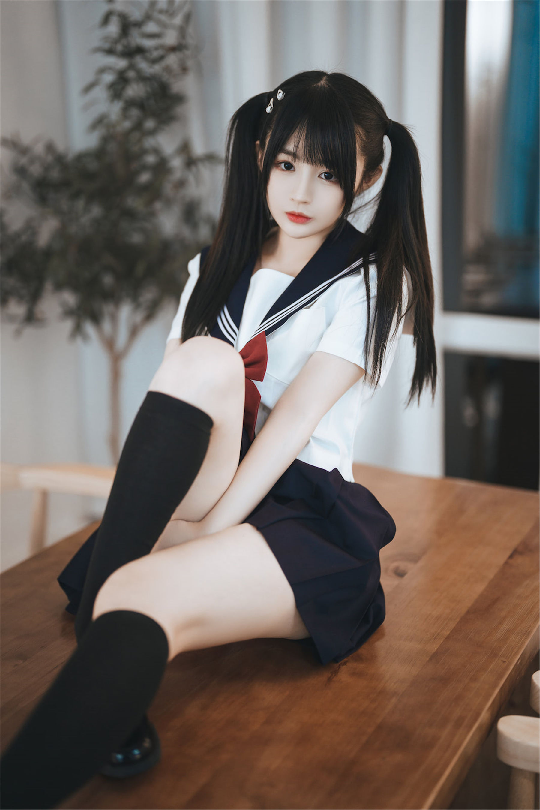 [福利COS] 桜井宁宁 - 双马尾JK
