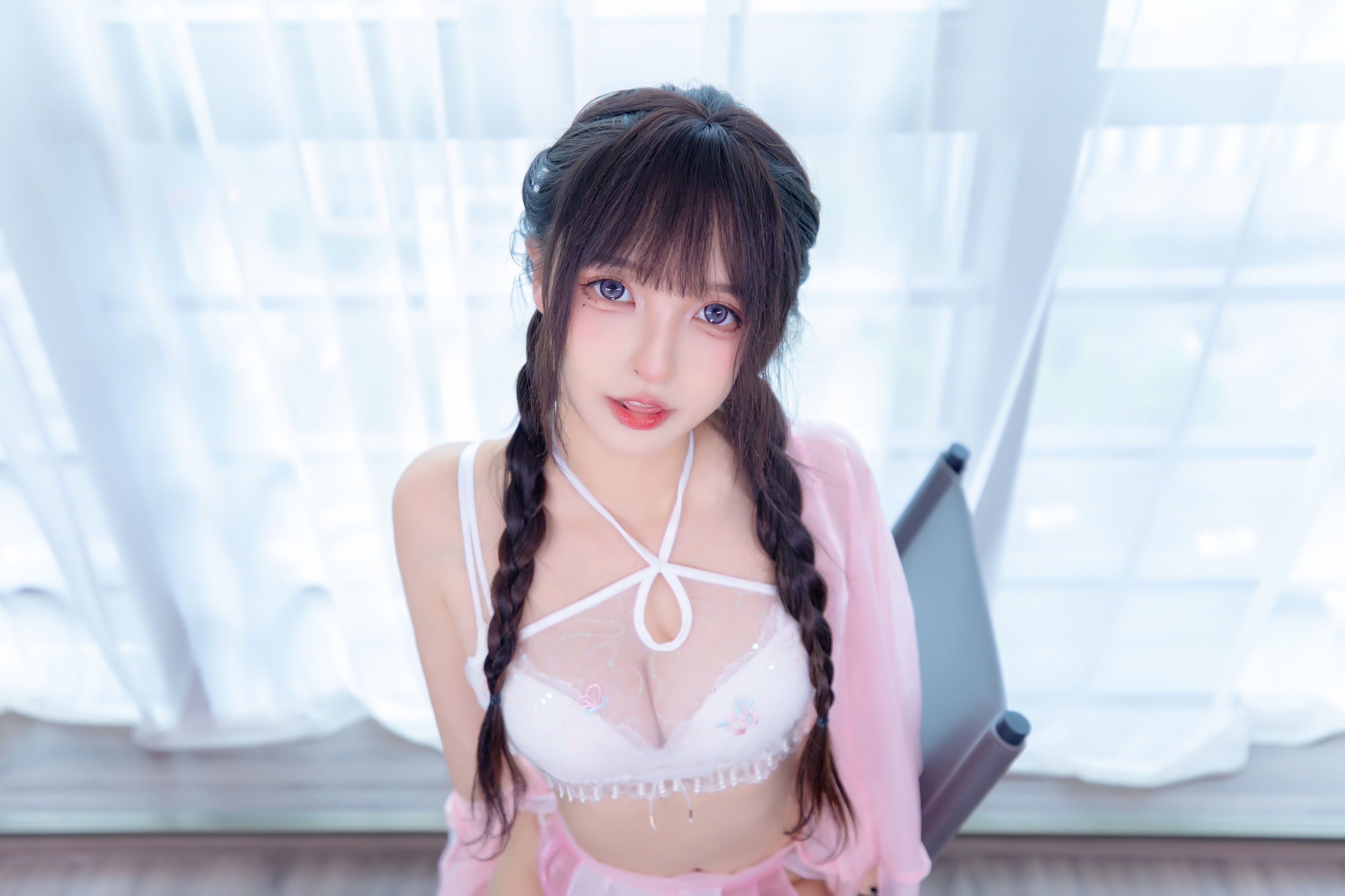 [福利COS] 萝莉神楽板真冬 之桃花潭水