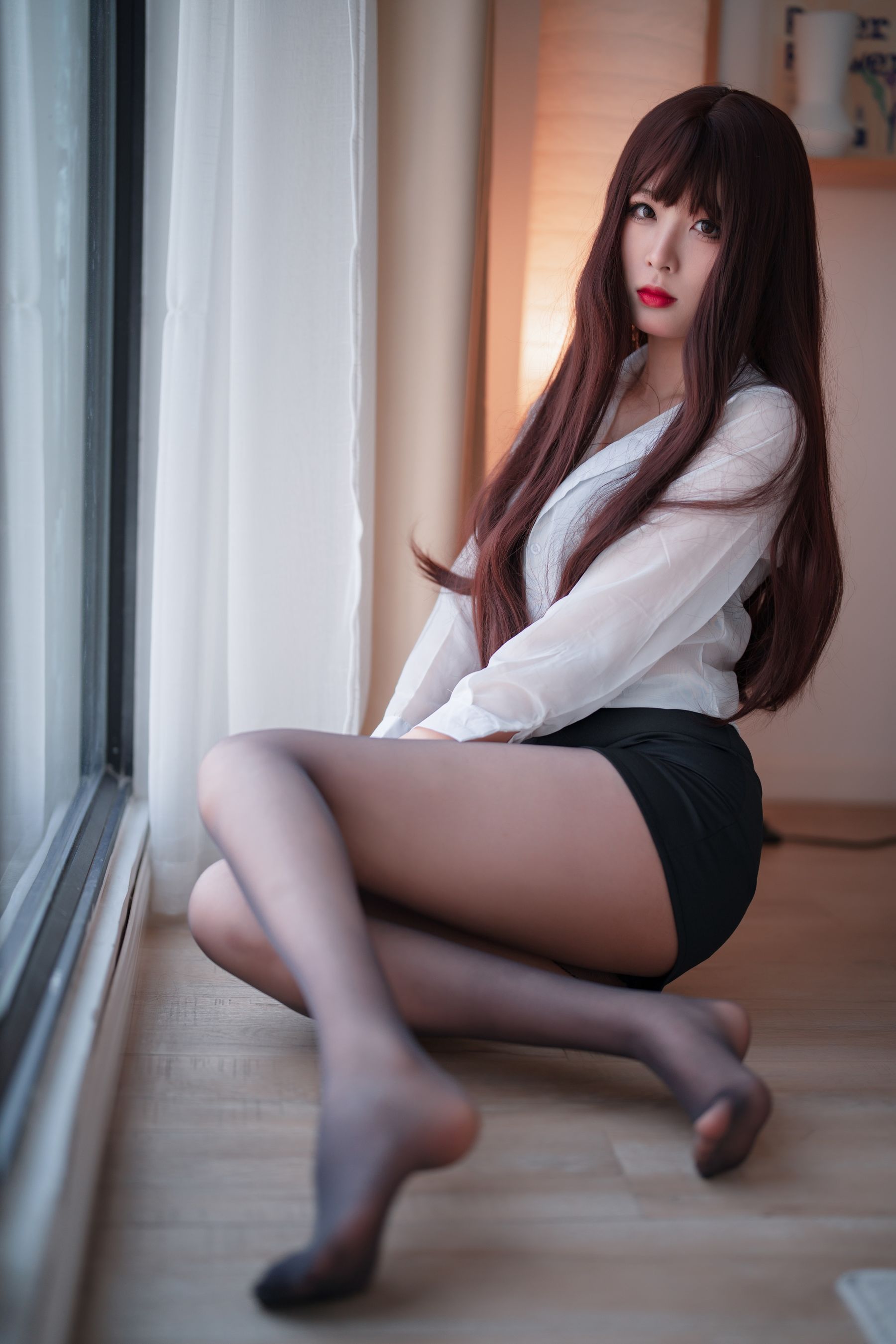 [福利COS] 轩萧学姐 - 定制OL