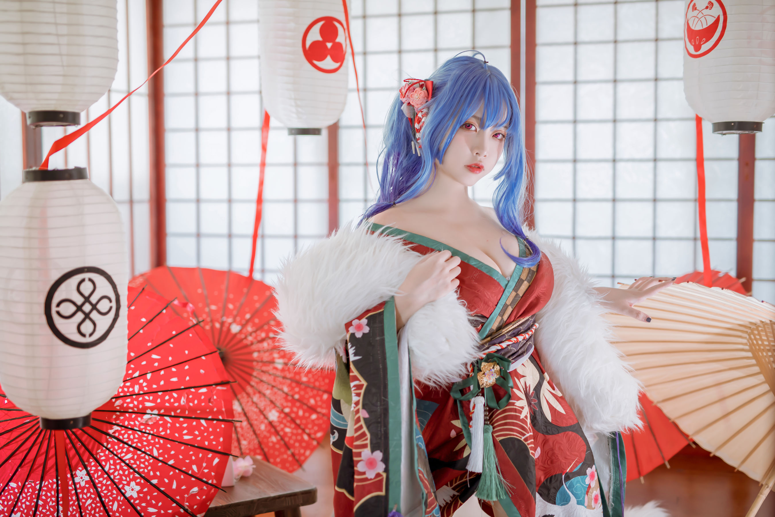 [福利COS] 人气Coser二佐Nisa - 碧蓝 圣路易斯和服