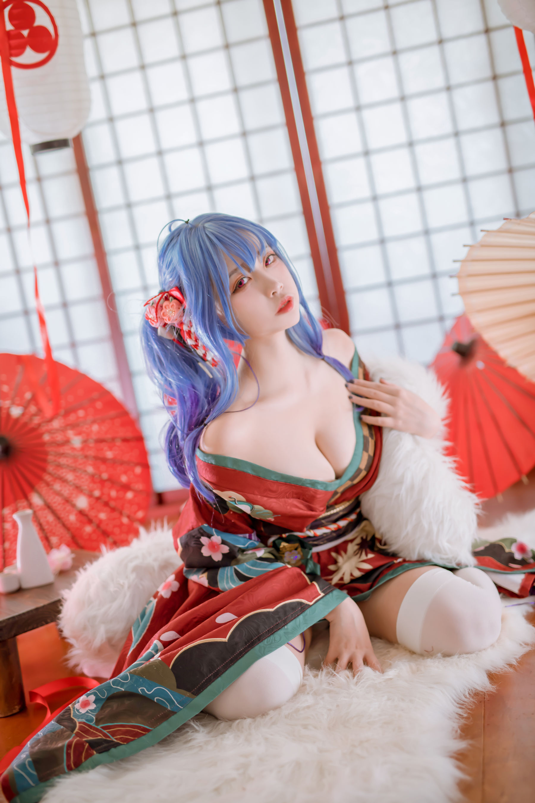 [福利COS] 人气Coser二佐Nisa - 碧蓝 圣路易斯和服